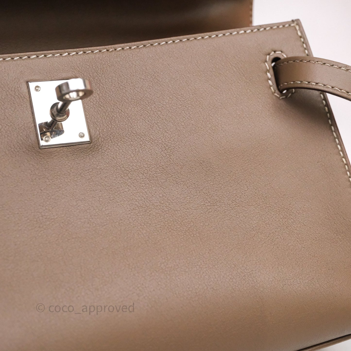 Hermès Kelly Pochette Clutch Etoupe 18 Swift Palladium Hardware