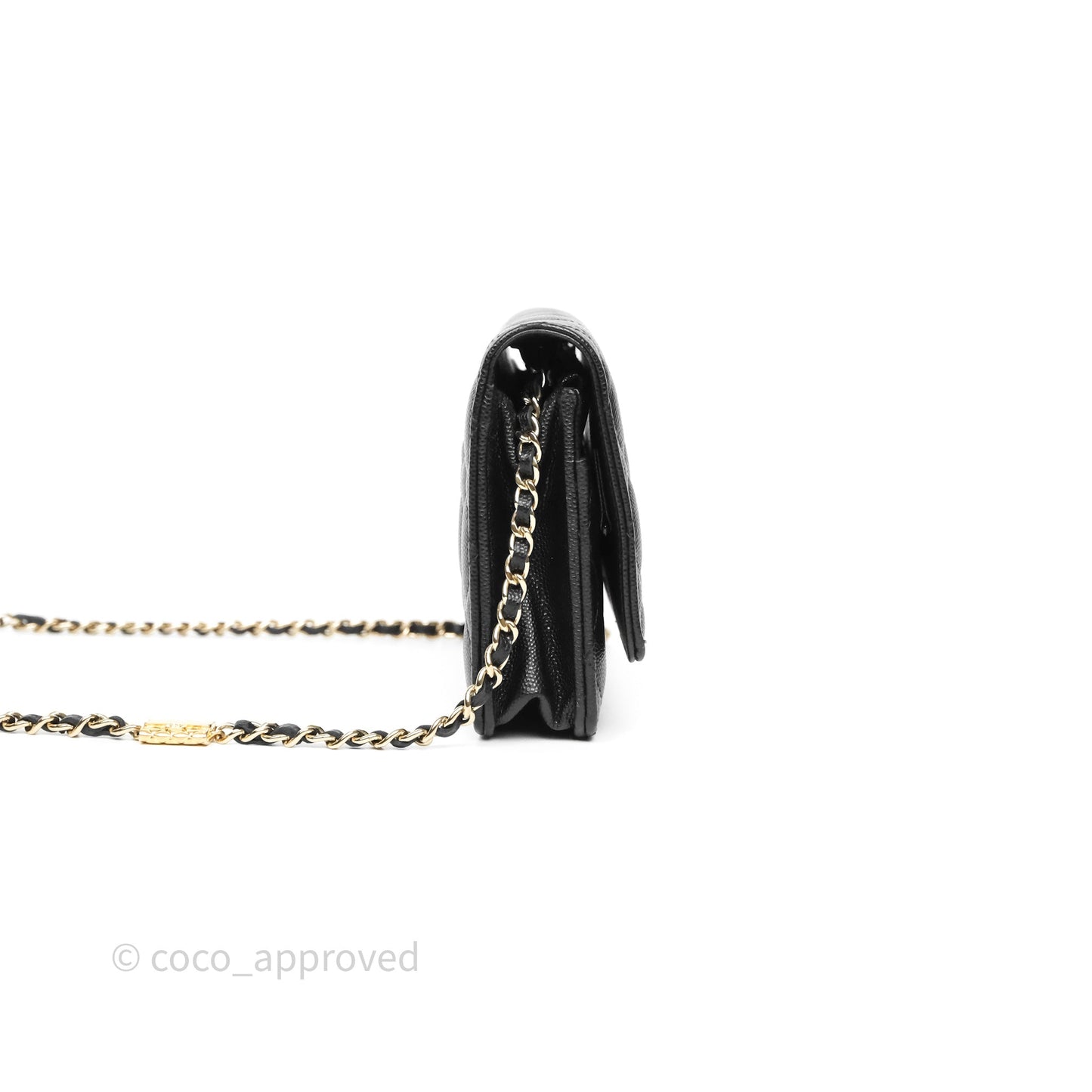 Chanel Quilted WOC with Charms Black Caviar Gold Hardware
