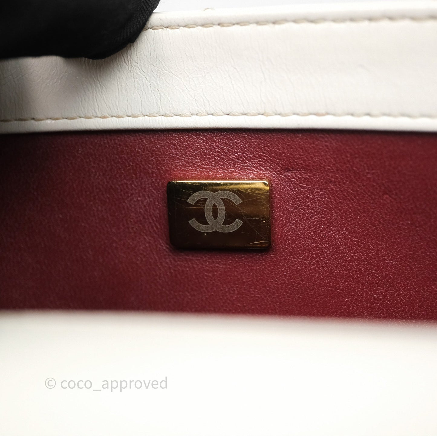 Chanel Quilted Perfect Fit Adjustable White Calfskin Gold Hardware
