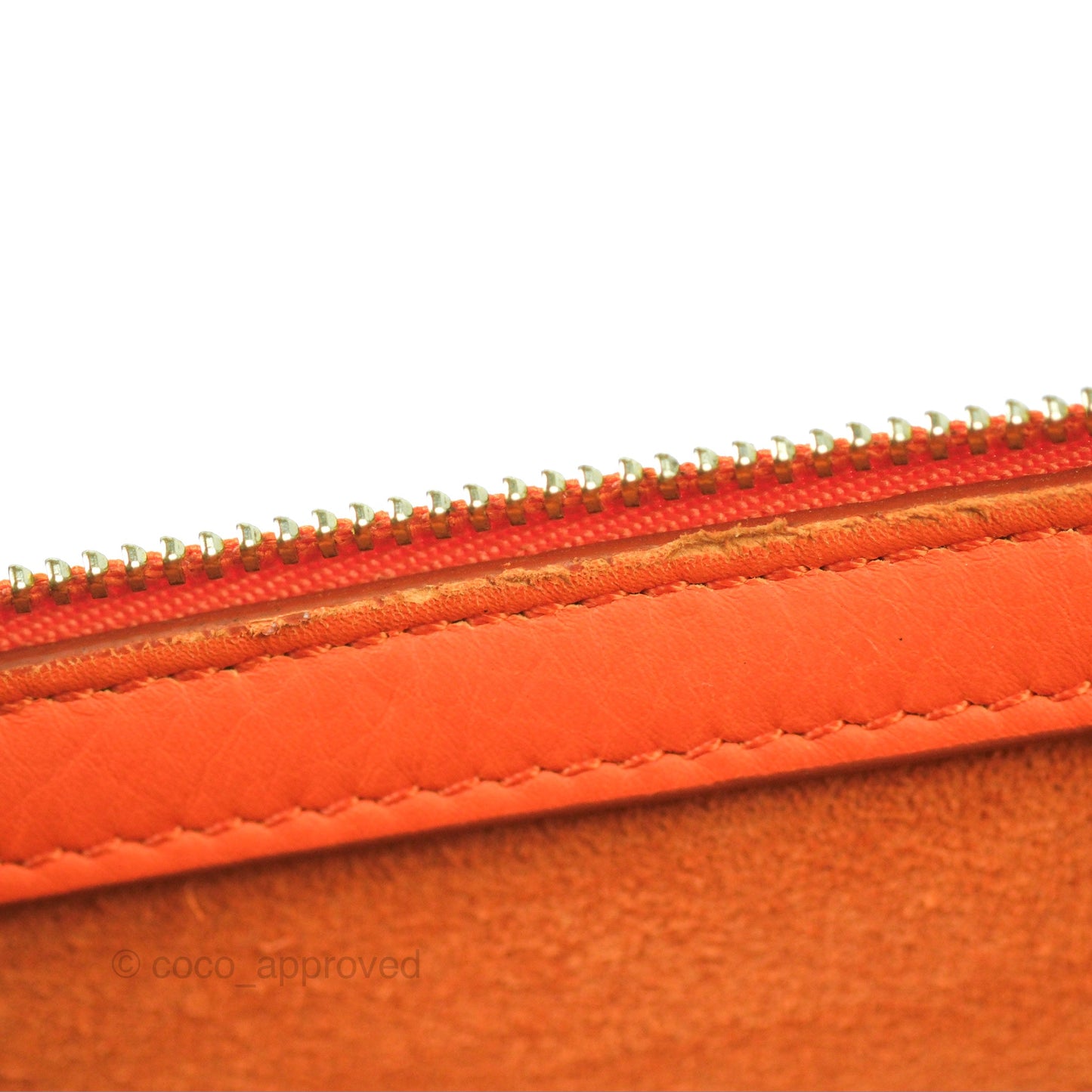 Celine Tri-Fold Clutch on Chain Orange Calfskin