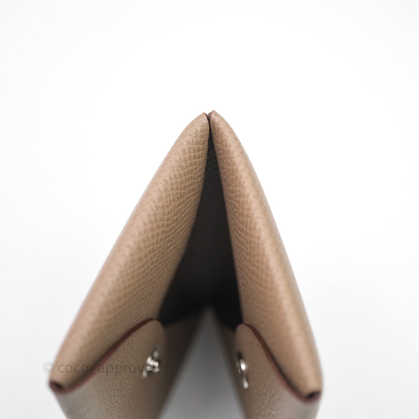 Hermès Calvi Card Holder Etoupe Epsom