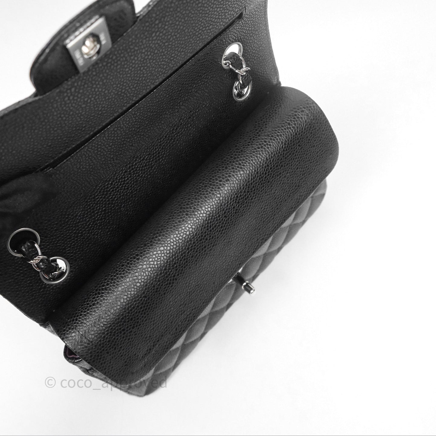 Chanel Small Classic Flap Quilted Black Caviar Silver Hardware