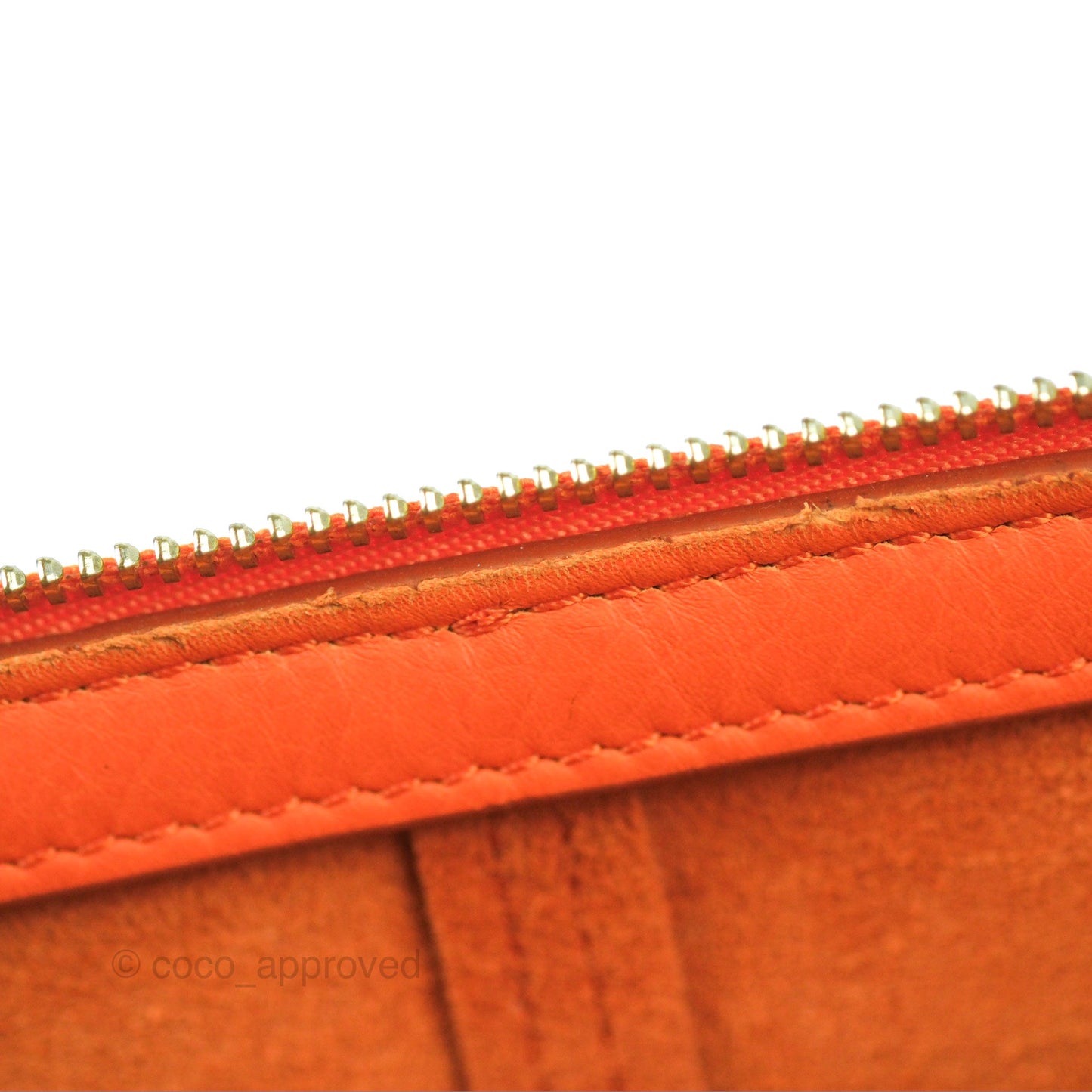 Celine Tri-Fold Clutch on Chain Orange Calfskin