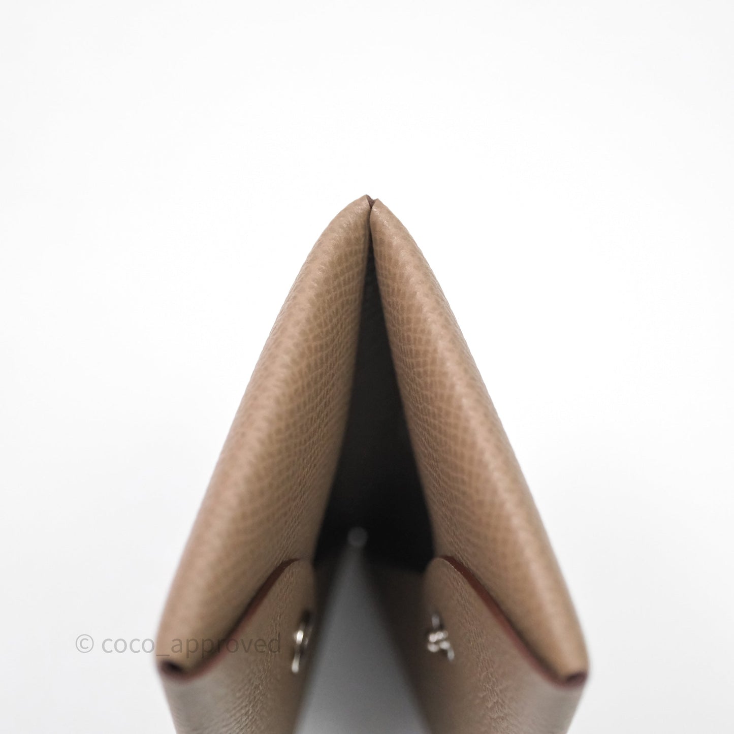 Hermès Calvi Card Holder Etoupe Epsom