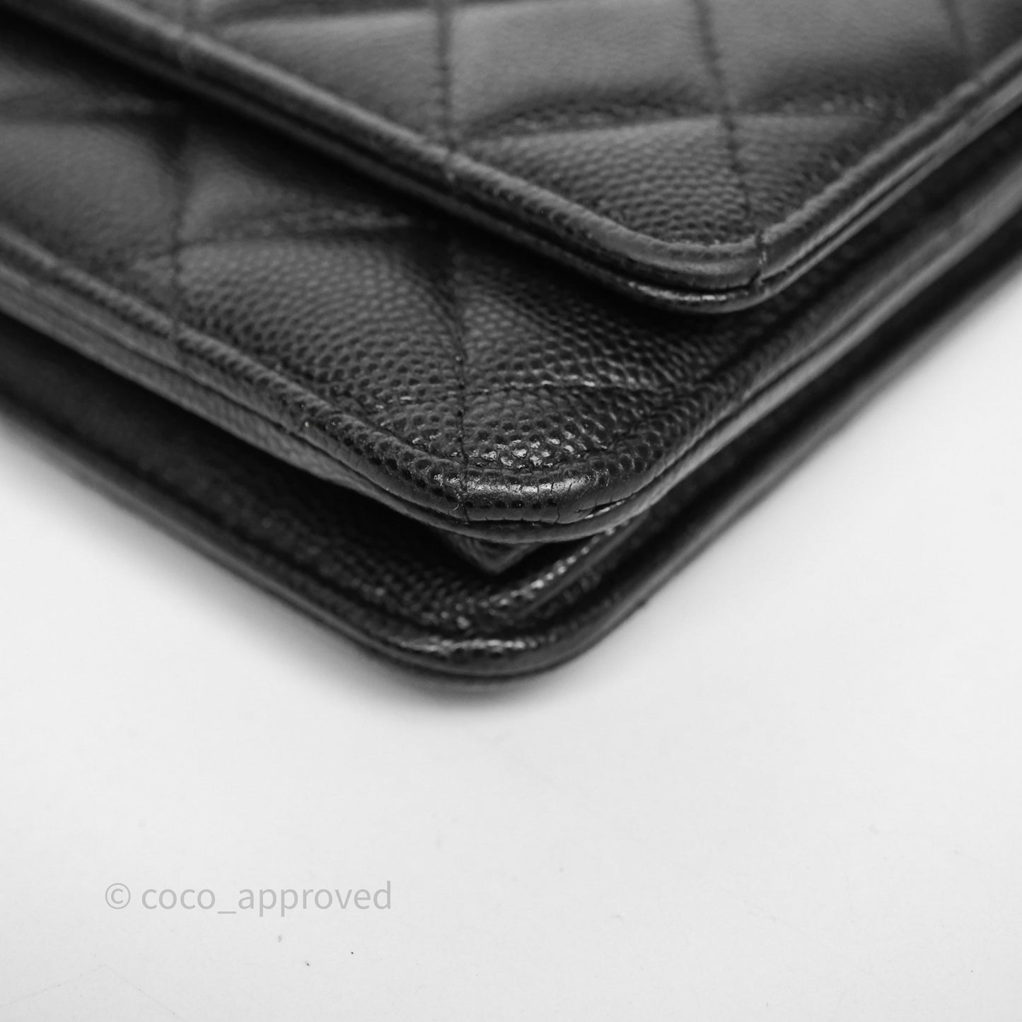 Chanel Quilted WOC with Charms Black Caviar Gold Hardware