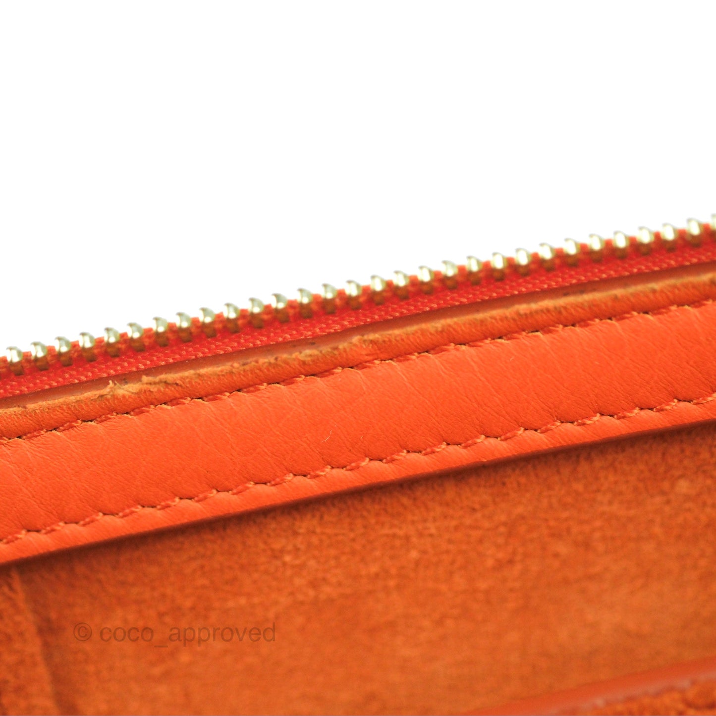 Celine Tri-Fold Clutch on Chain Orange Calfskin