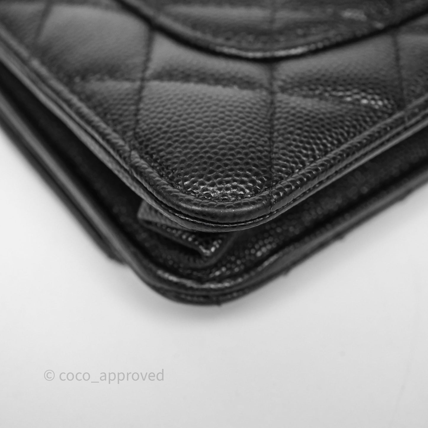 Chanel Quilted WOC with Charms Black Caviar Gold Hardware