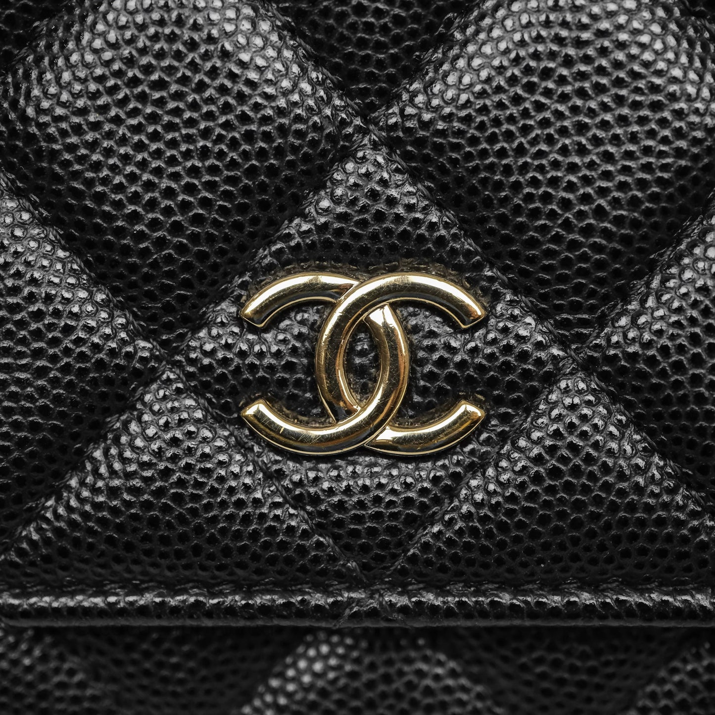 Chanel Quilted WOC with Charms Black Caviar Gold Hardware