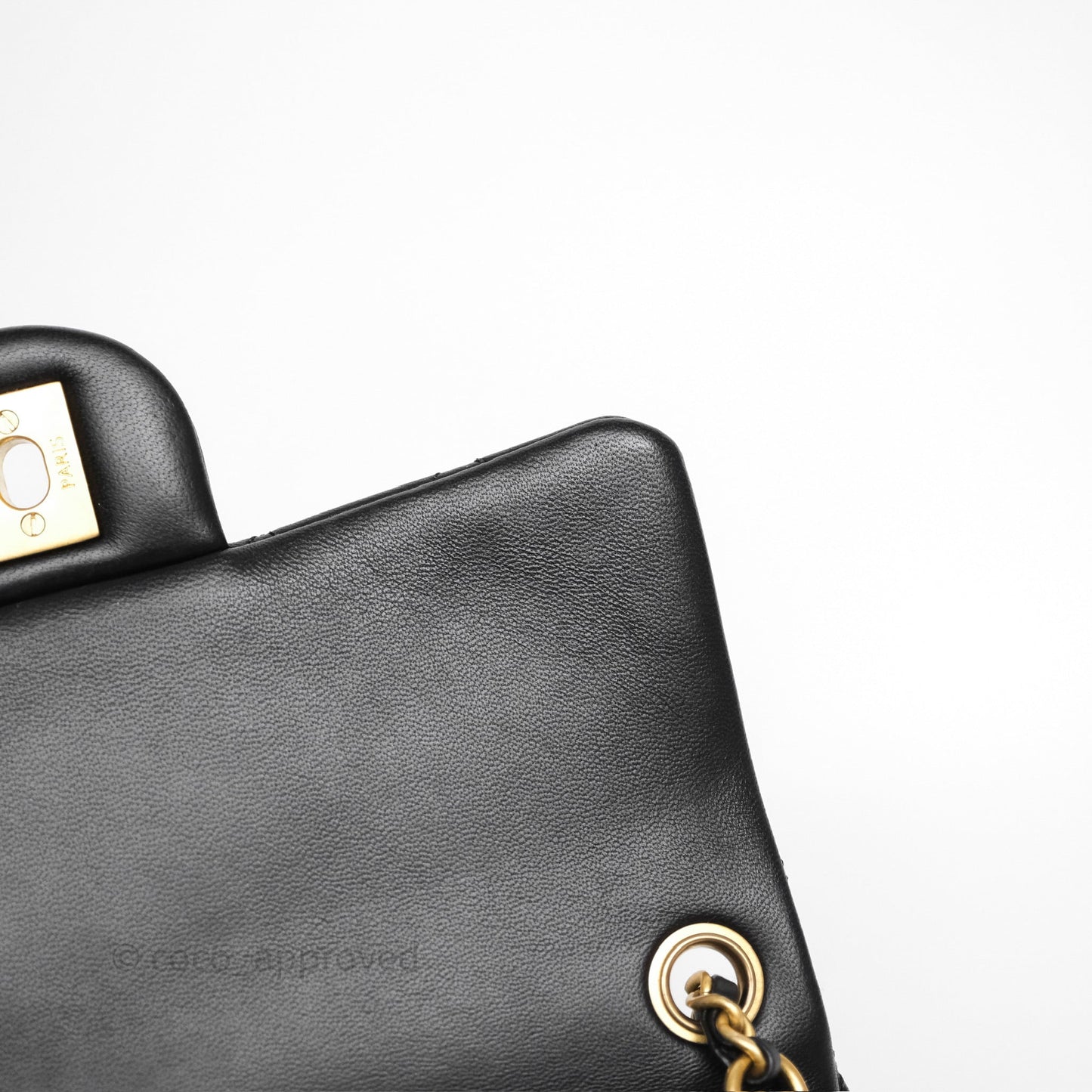Chanel Mini Rectangular Pearl Crush Quilted Black Lambskin Aged Gold Hardware