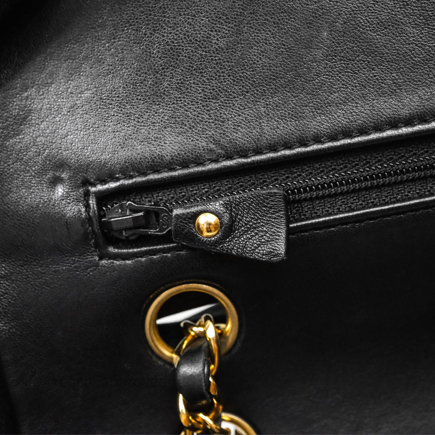 Chanel Vintage M/L Lambskin Medium Double Flap Bag Black 24K Gold Hardware