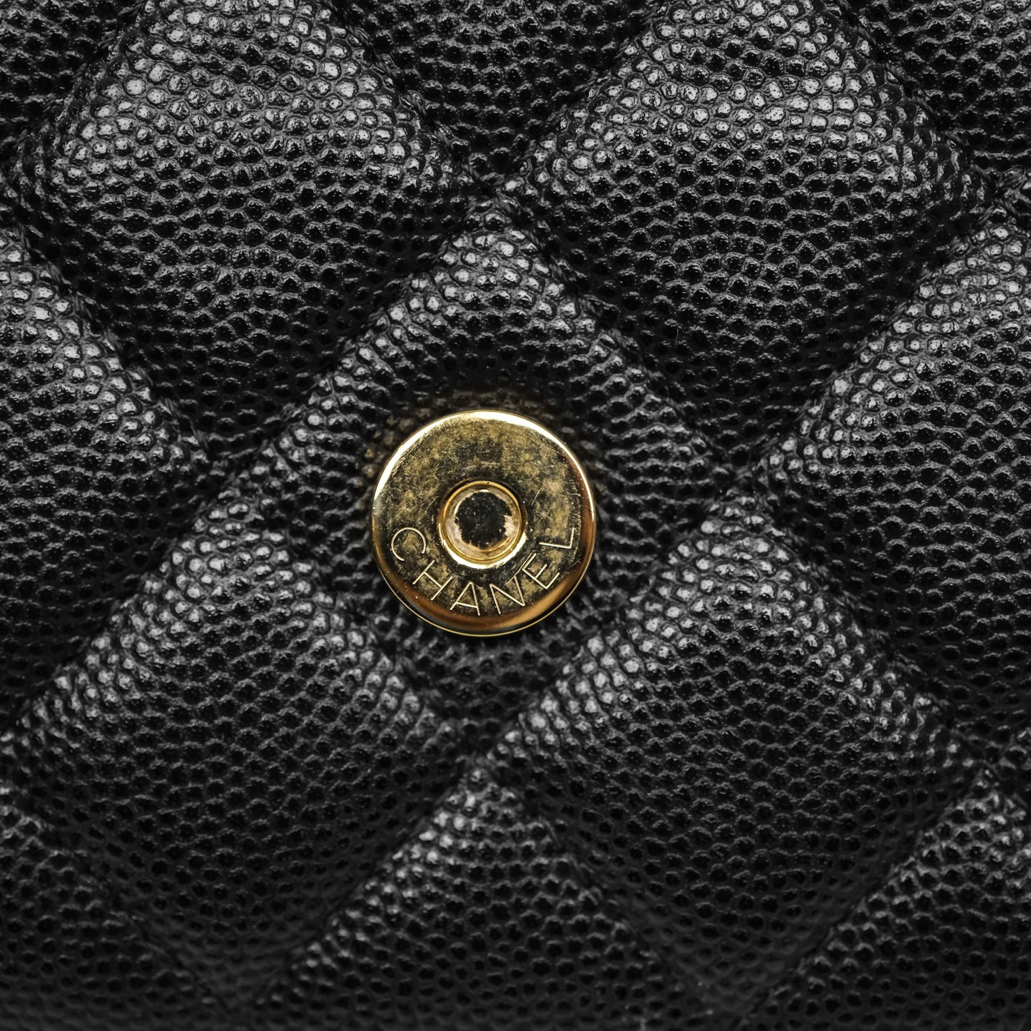 Chanel Quilted WOC with Charms Black Caviar Gold Hardware