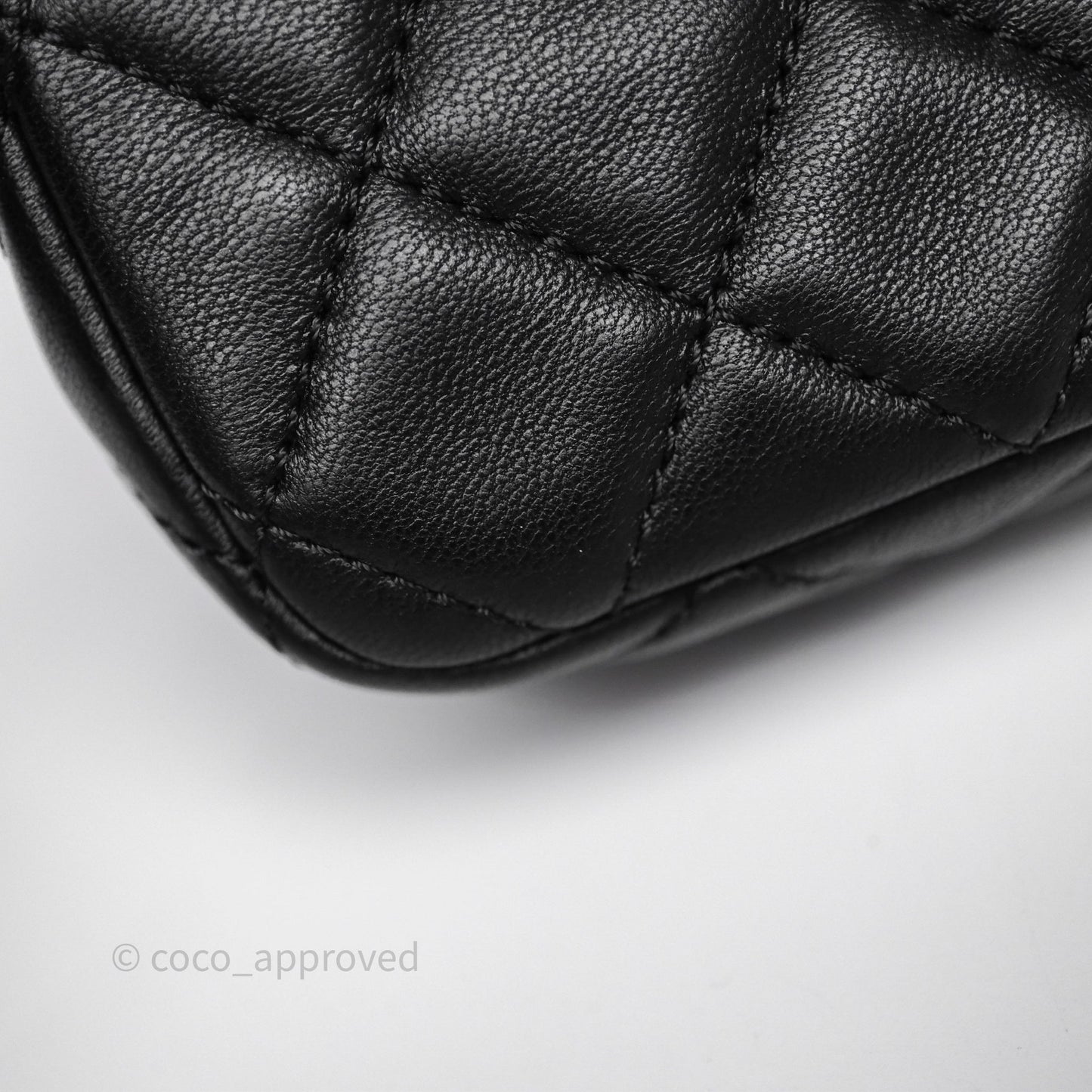 Chanel Mini Rectangular Pearl Crush Quilted Black Lambskin Aged Gold Hardware