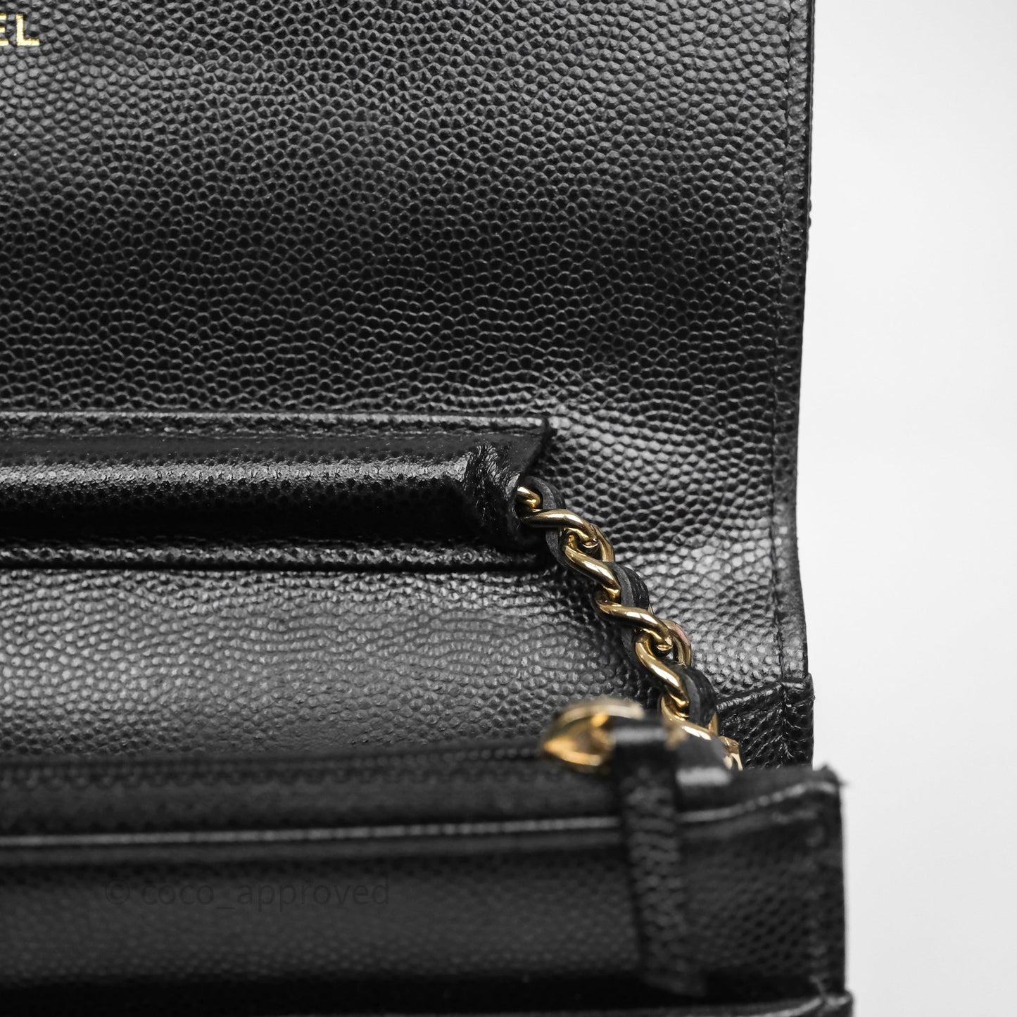 Chanel Quilted WOC with Charms Black Caviar Gold Hardware