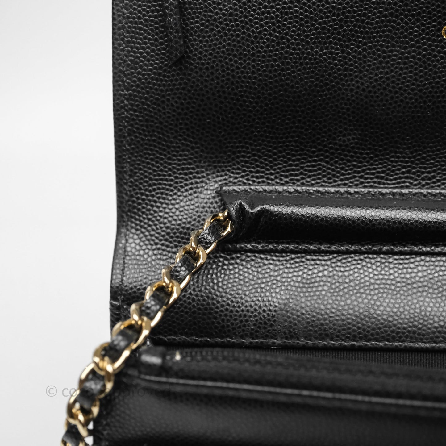 Chanel Quilted WOC with Charms Black Caviar Gold Hardware