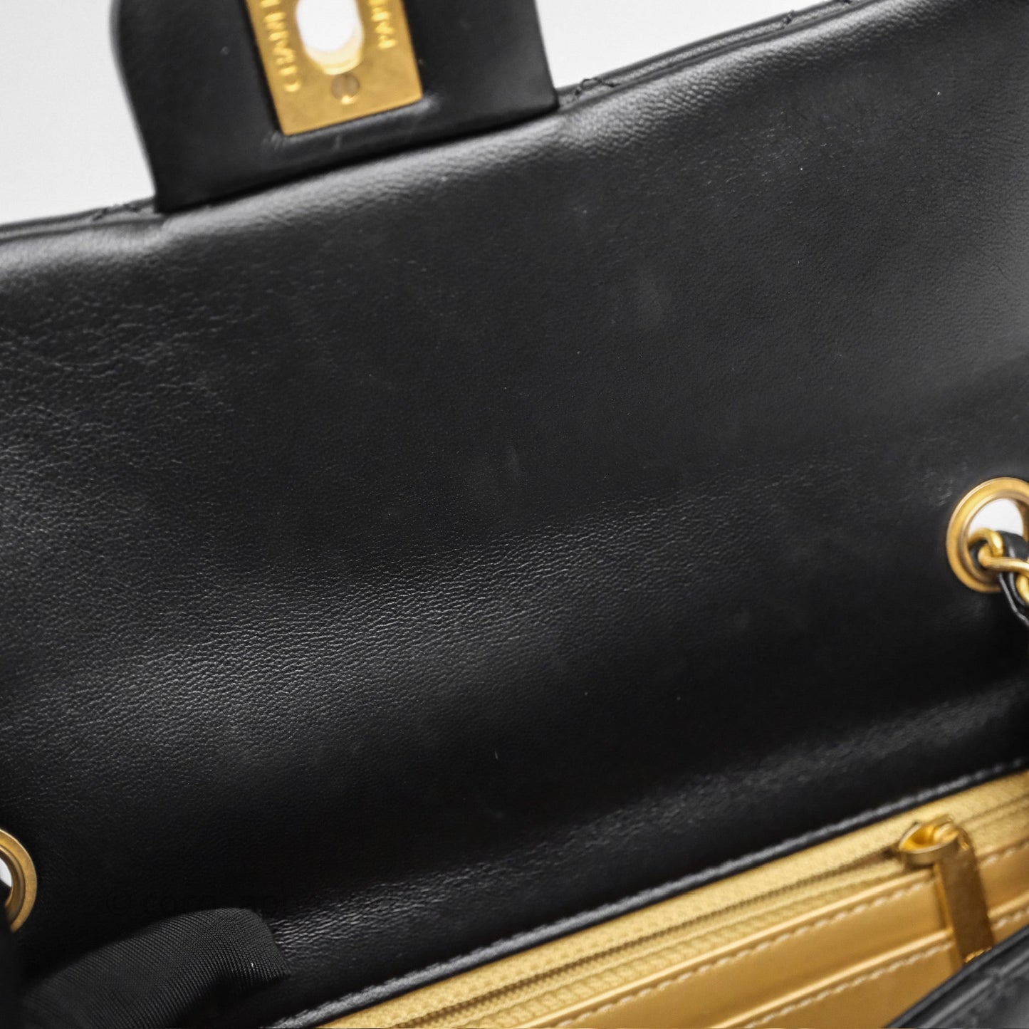 Chanel Mini Rectangular Pearl Crush Quilted Black Lambskin Aged Gold Hardware
