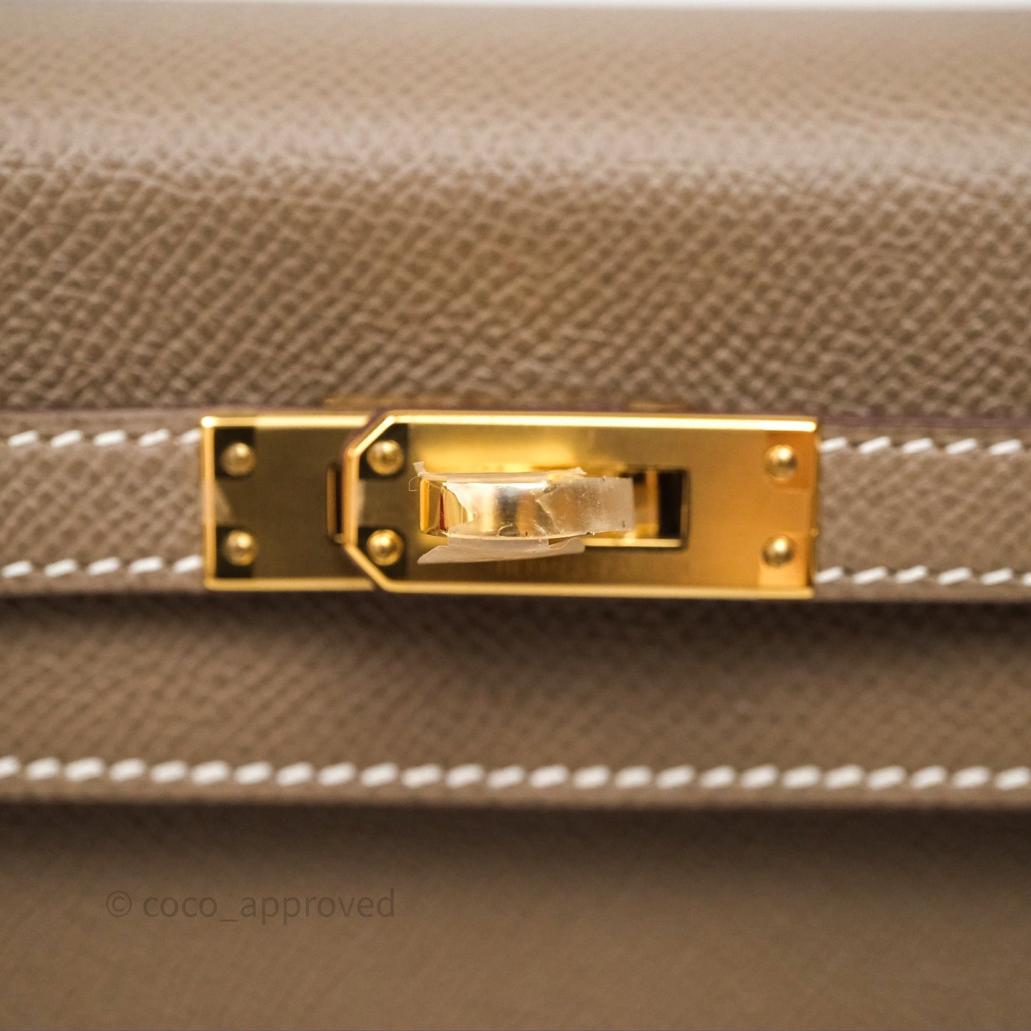 Hermès Kelly 25 Sellier Etoupe 18 Epsom Gold Hardware