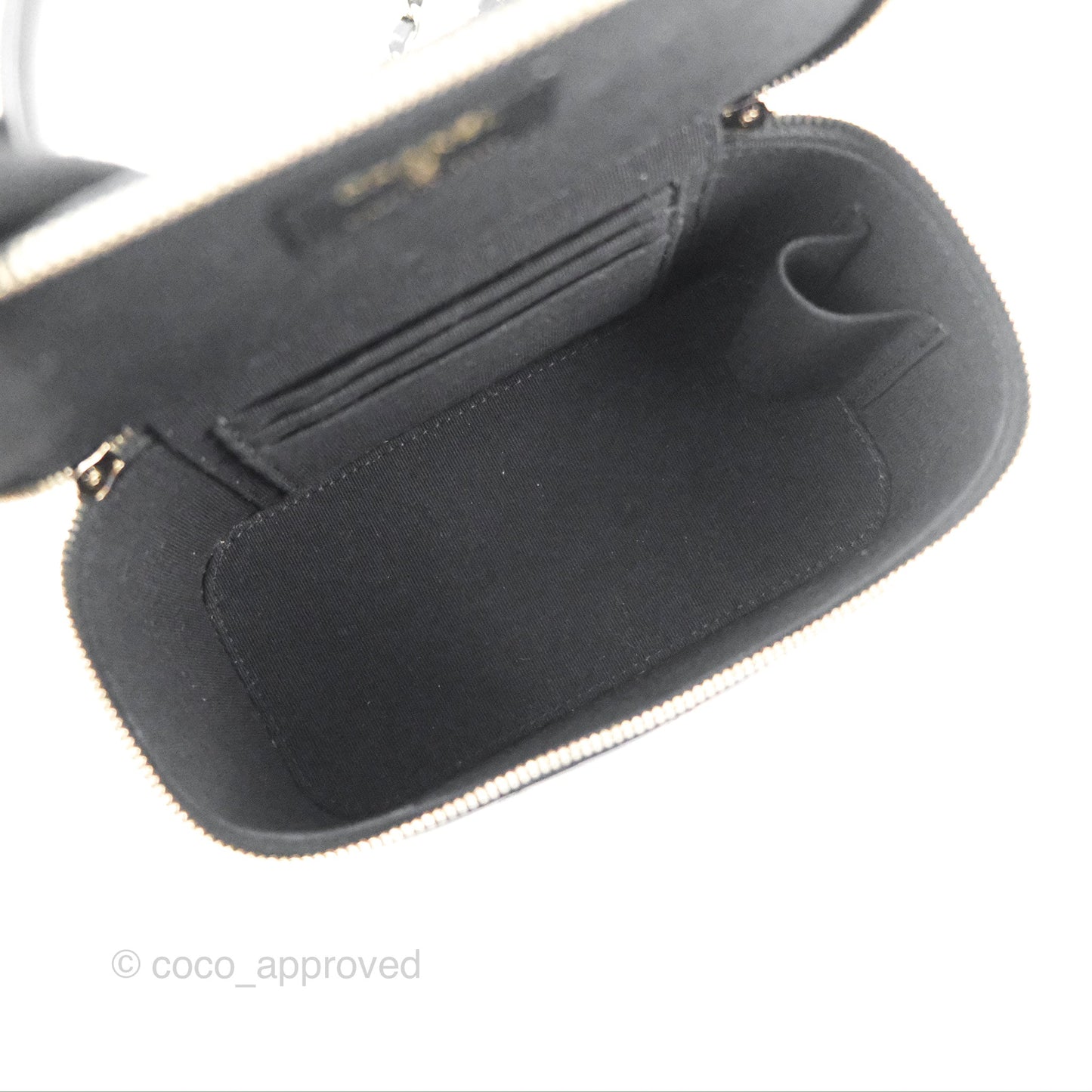 Chanel Vanity Rectangular Top Handle Black Lambskin Gold Hardware