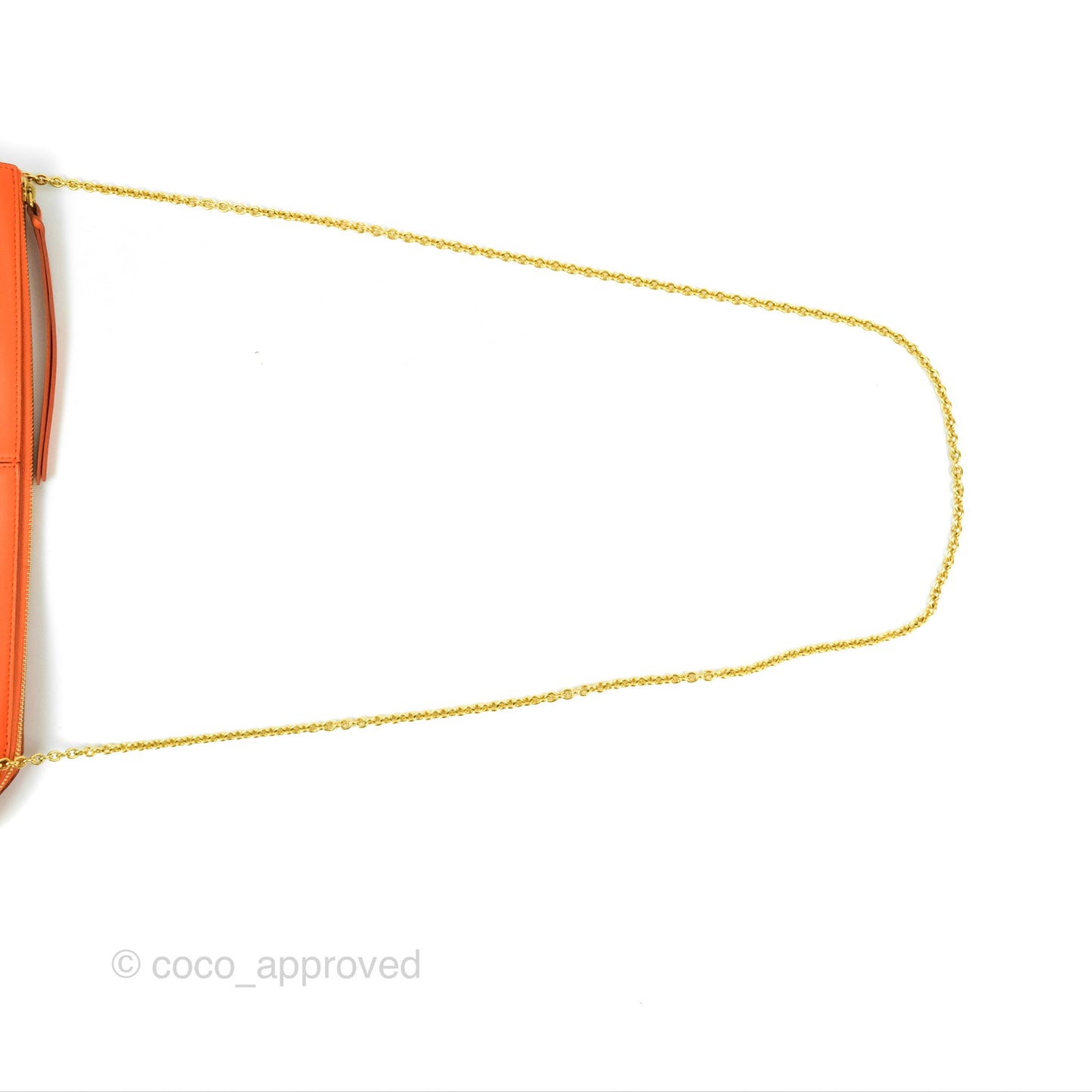 Celine Tri-Fold Clutch on Chain Orange Calfskin
