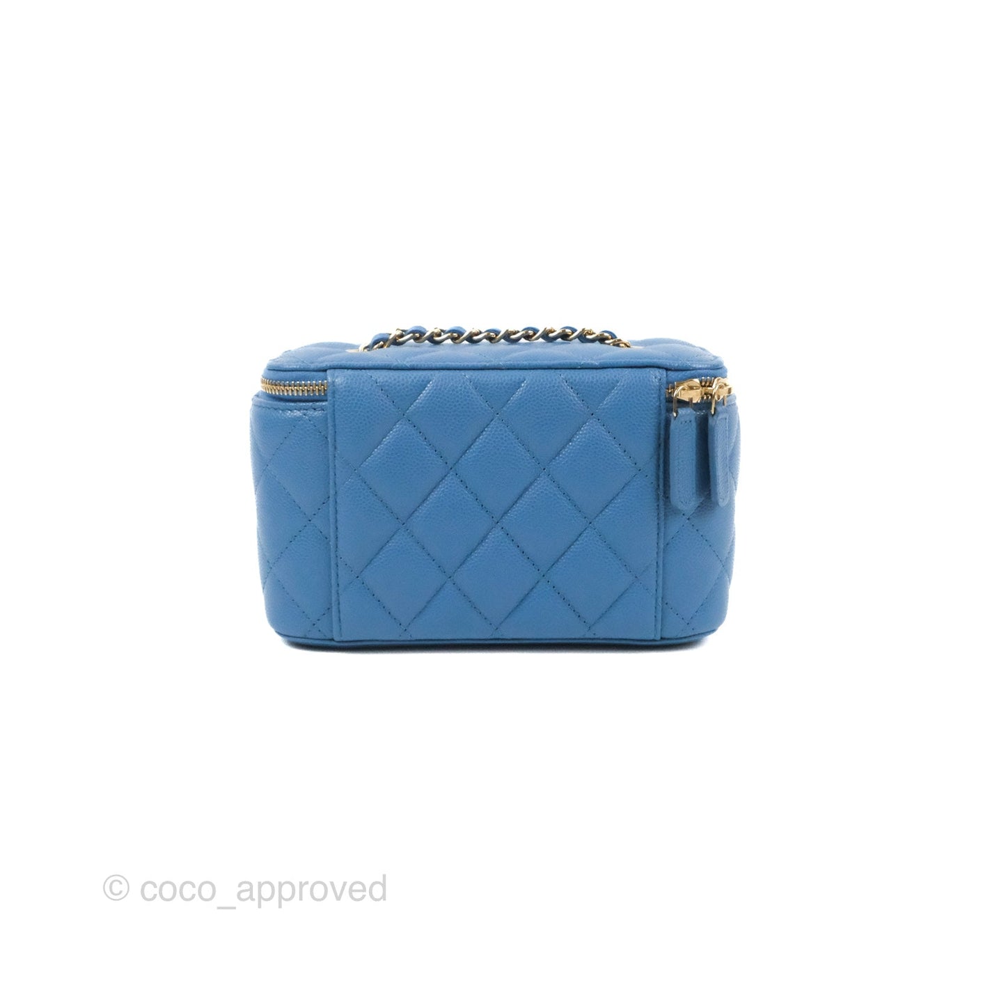 Chanel Classic Vanity with Chain Blue Caviar Gold Hardware