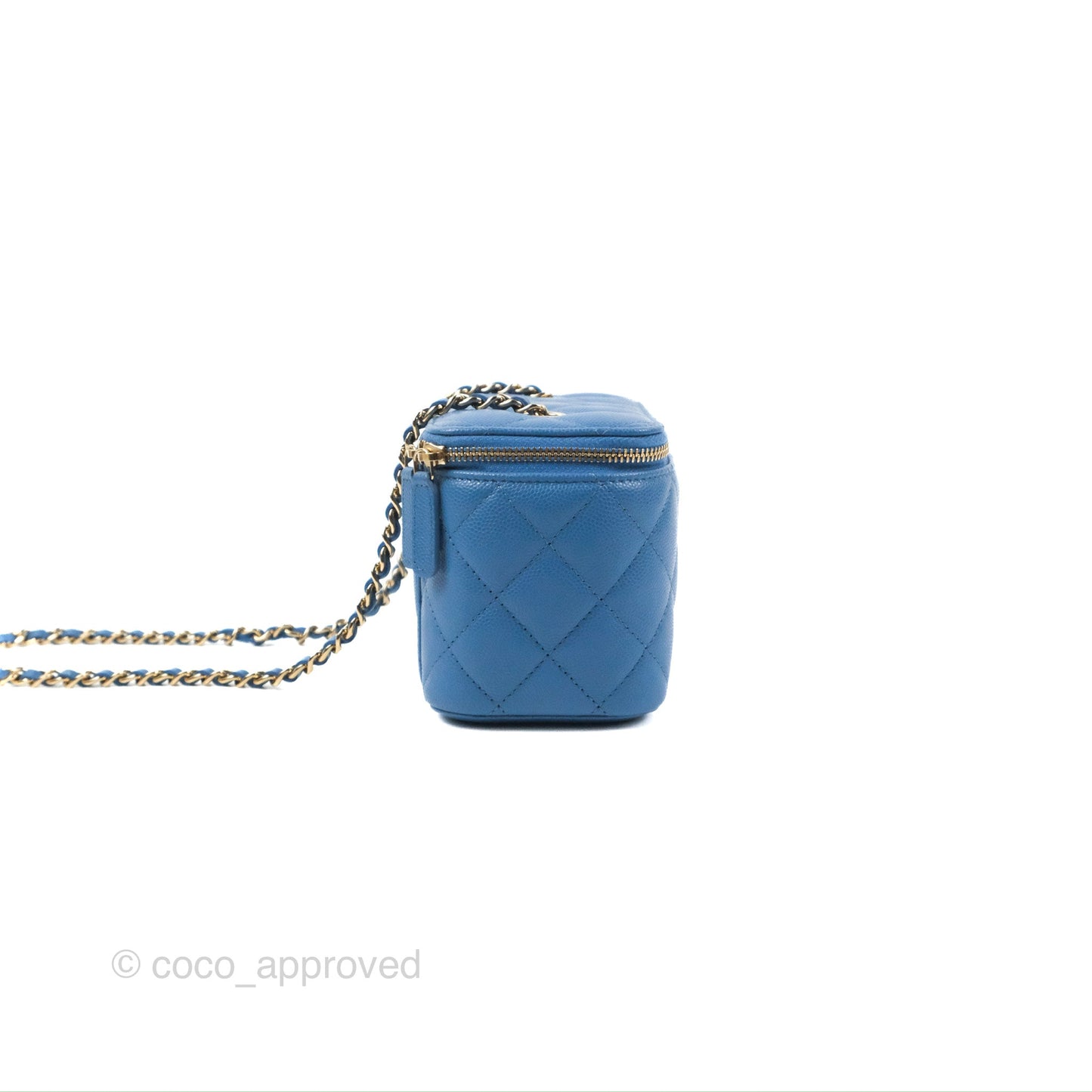 Chanel Classic Vanity with Chain Blue Caviar Gold Hardware