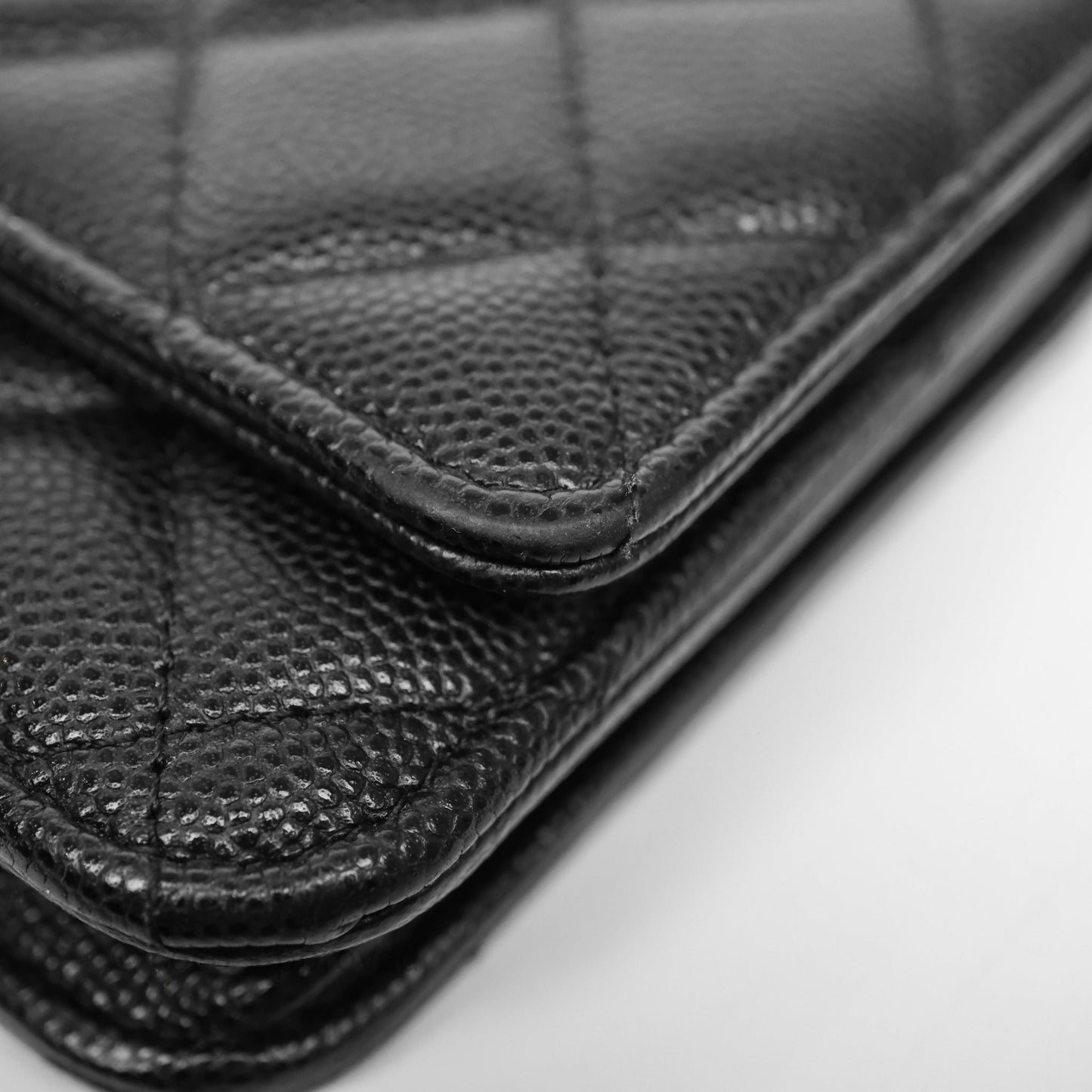 Chanel Quilted WOC with Charms Black Caviar Gold Hardware