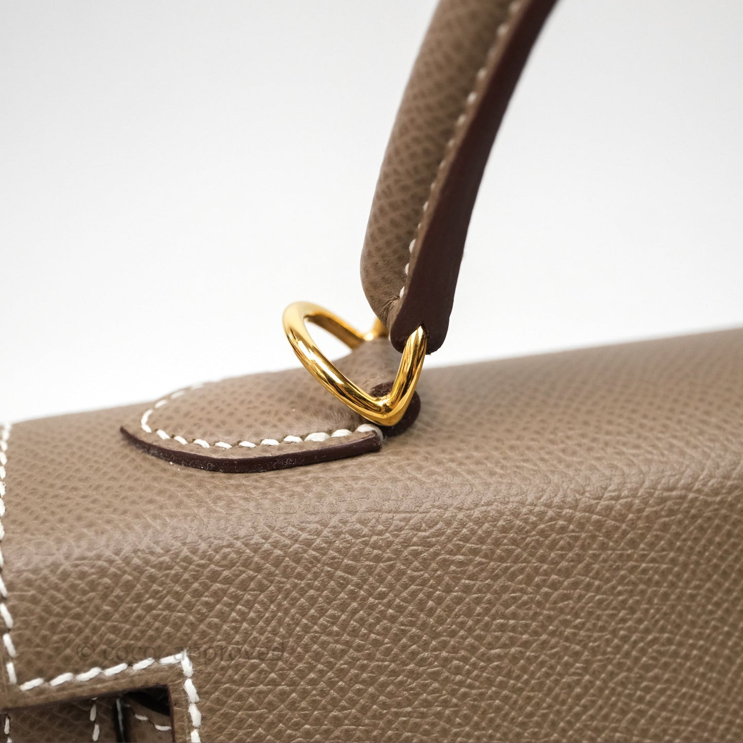 Hermès Kelly 25 Sellier Etoupe 18 Epsom Gold Hardware