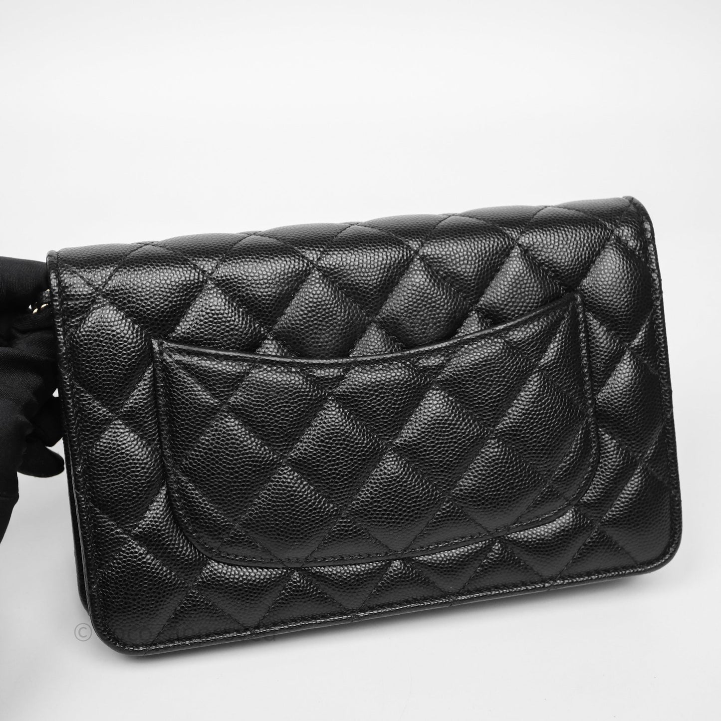 Chanel Quilted WOC with Charms Black Caviar Gold Hardware