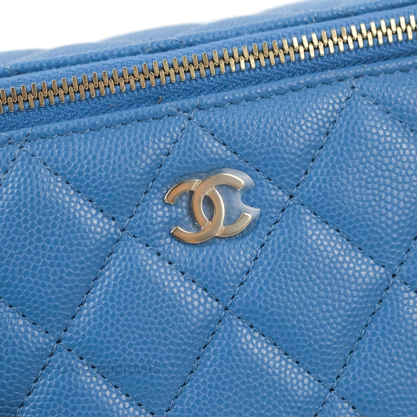 Chanel Classic Vanity with Chain Blue Caviar Gold Hardware