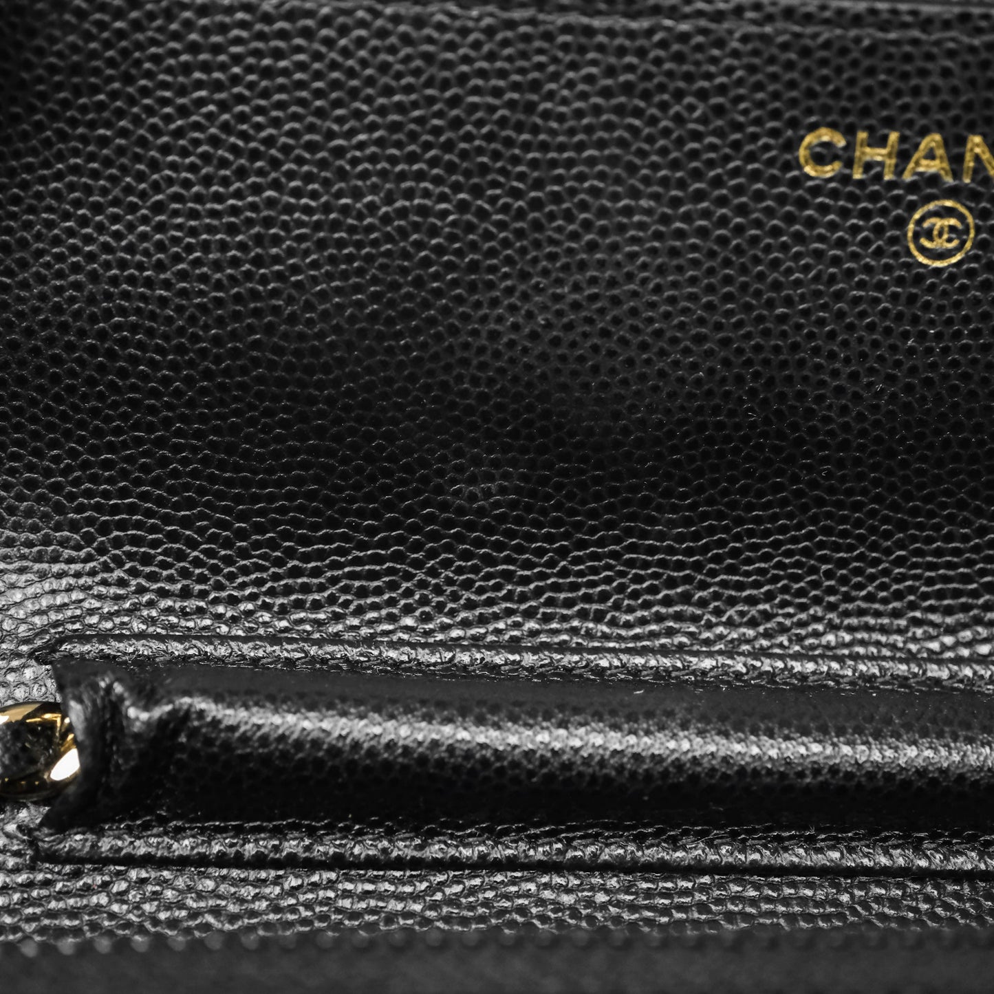 Chanel Quilted WOC with Charms Black Caviar Gold Hardware