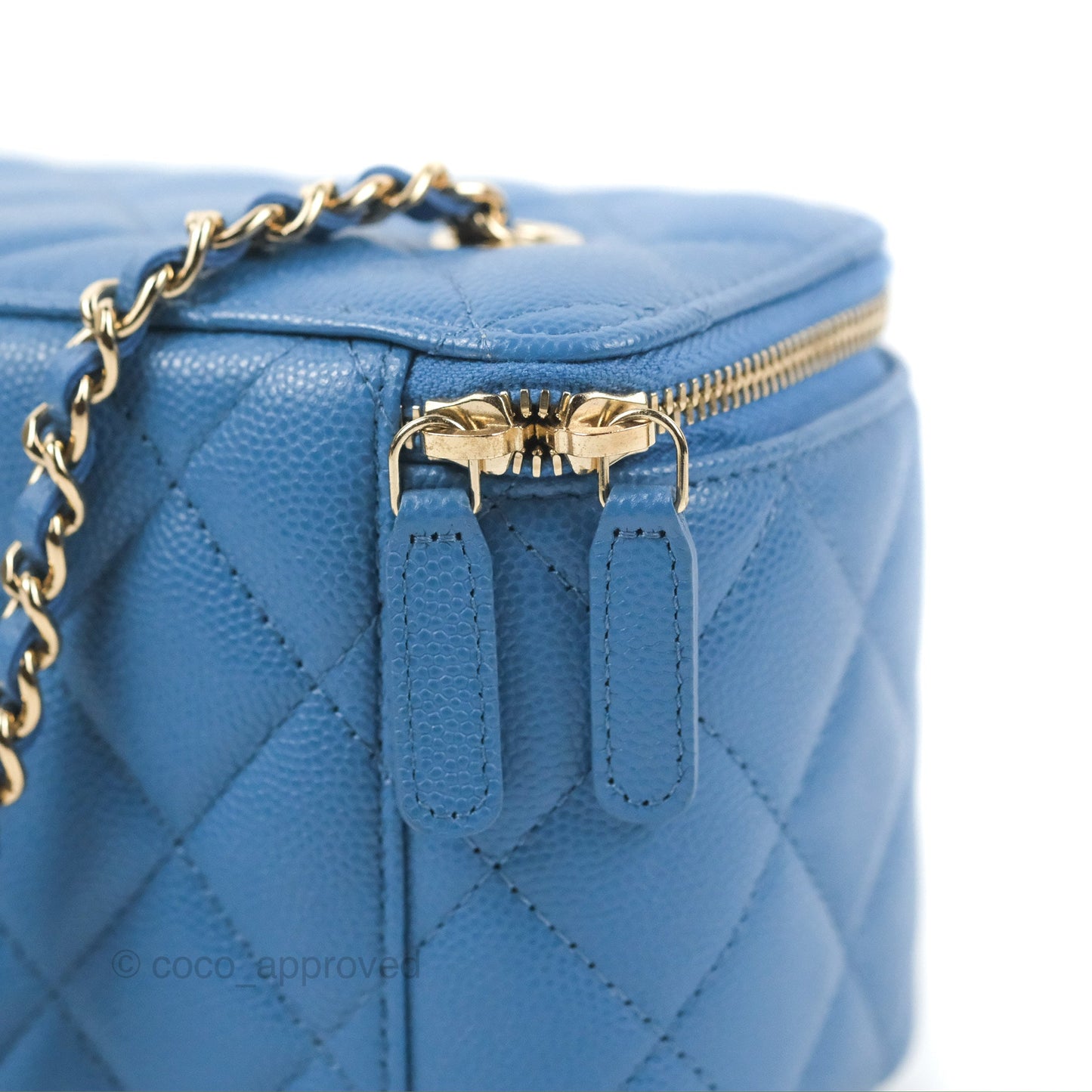 Chanel Classic Vanity with Chain Blue Caviar Gold Hardware