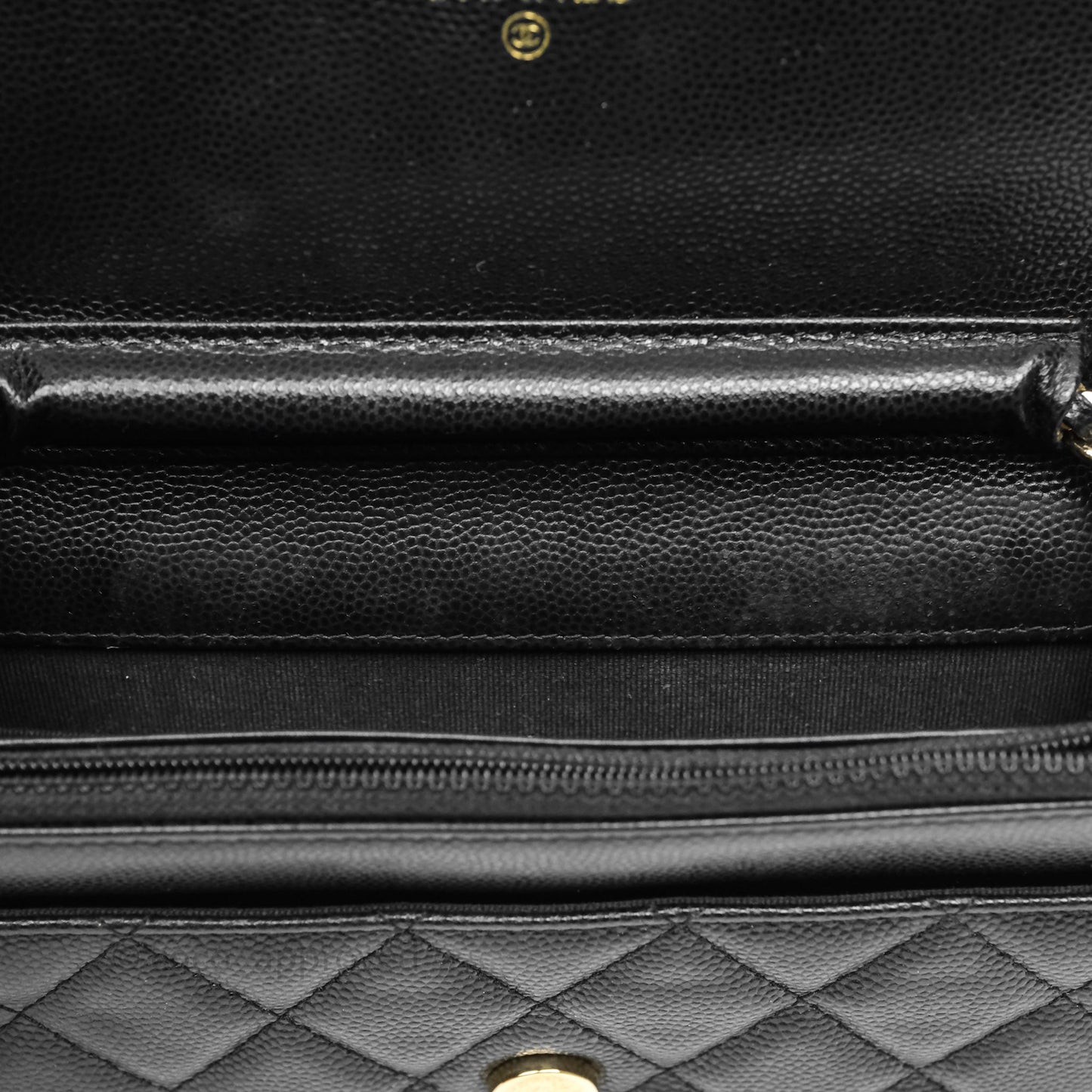Chanel Quilted WOC with Charms Black Caviar Gold Hardware