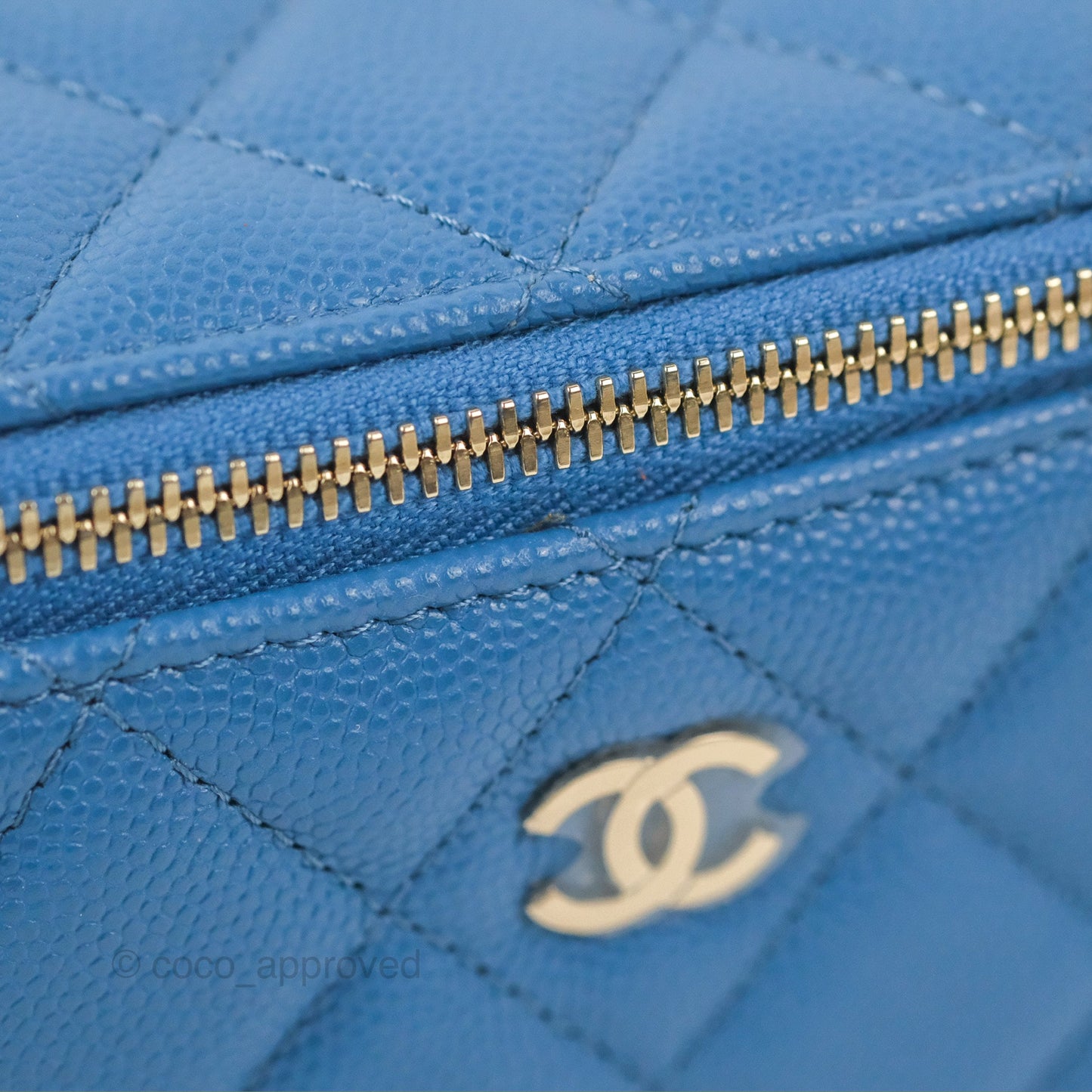 Chanel Classic Vanity with Chain Blue Caviar Gold Hardware