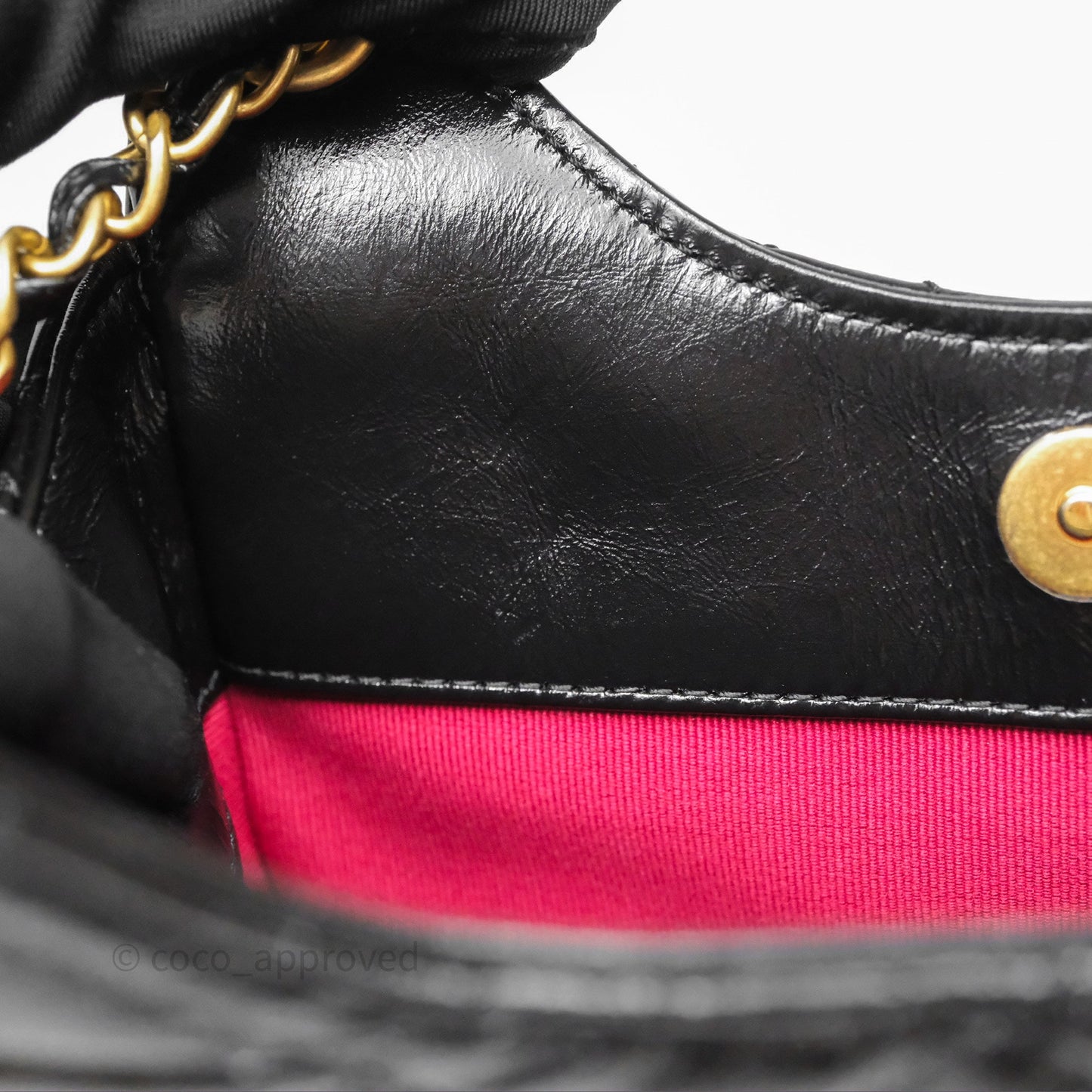 Chanel Small Wavy CC Hobo Black Shiny Crumpled Calfskin Aged Gold Hardware