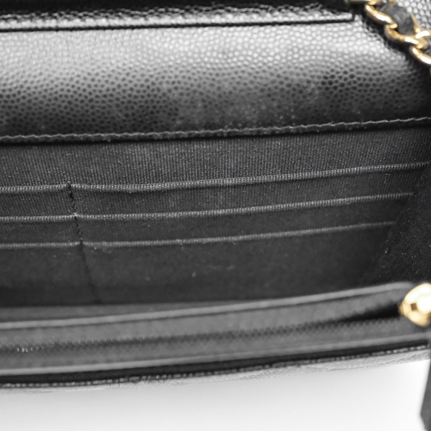 Chanel Quilted WOC with Charms Black Caviar Gold Hardware