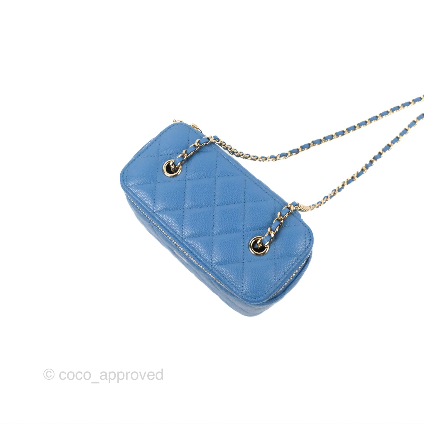 Chanel Classic Vanity with Chain Blue Caviar Gold Hardware