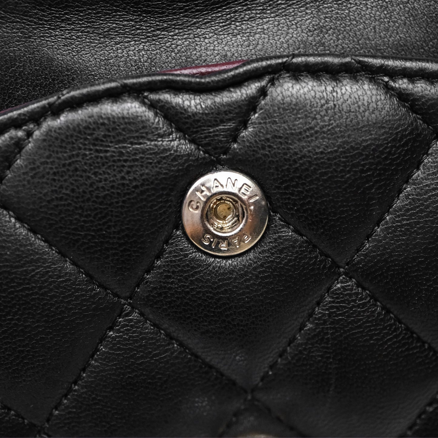 Chanel Classic M/L Medium Flap Quilted Black Lambskin Silver Hardware