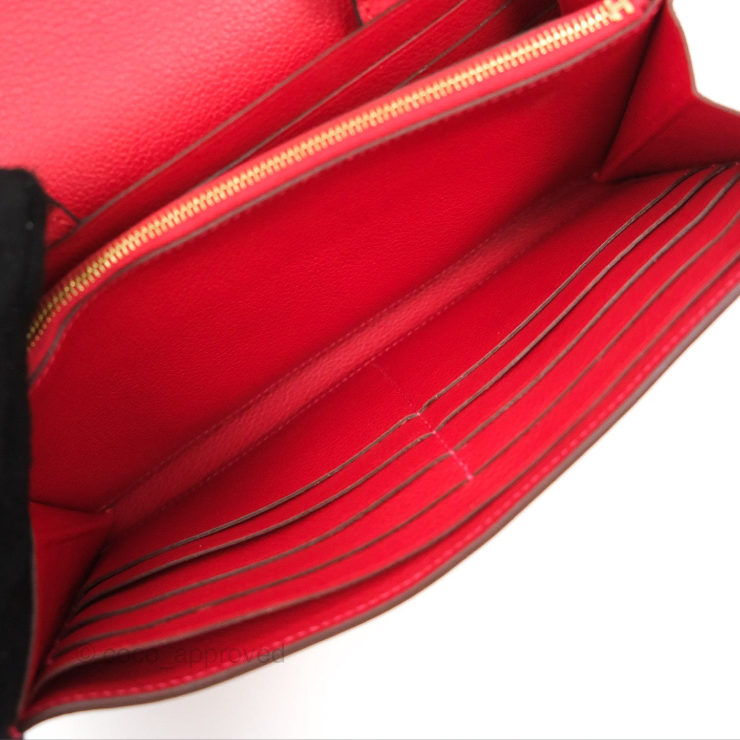 Hermès Constance Long Wallet Rouge Casaque Evercolour Gold Hardware