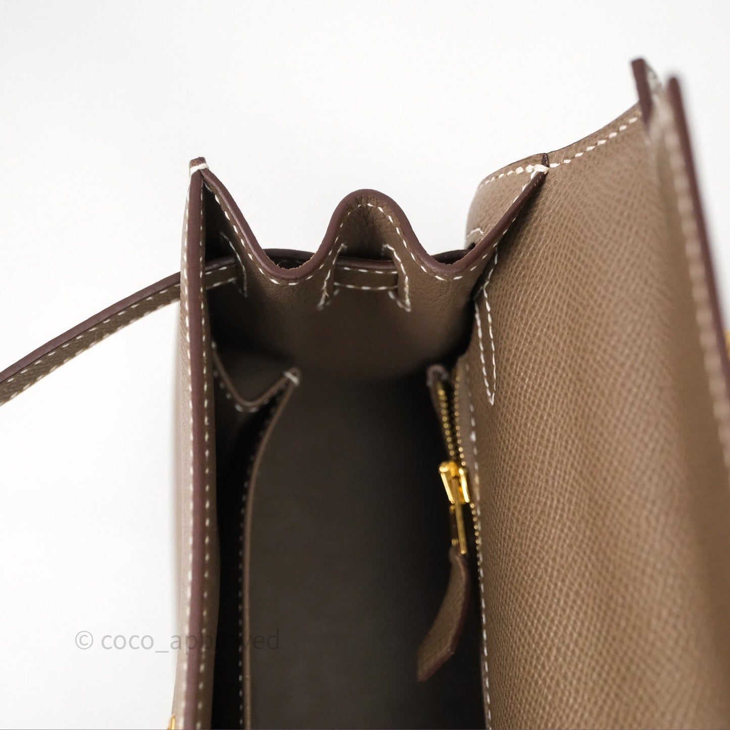 Hermès Kelly 25 Sellier Etoupe 18 Epsom Gold Hardware