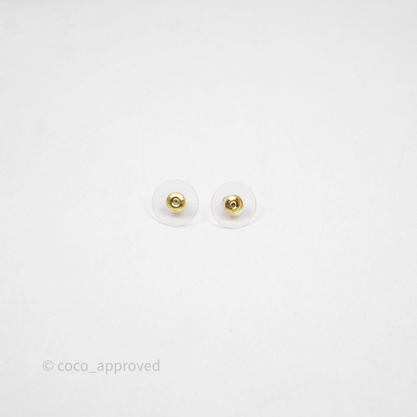 Chanel Woven Ribbon Bow Black Earrings Gold Tone 25V
