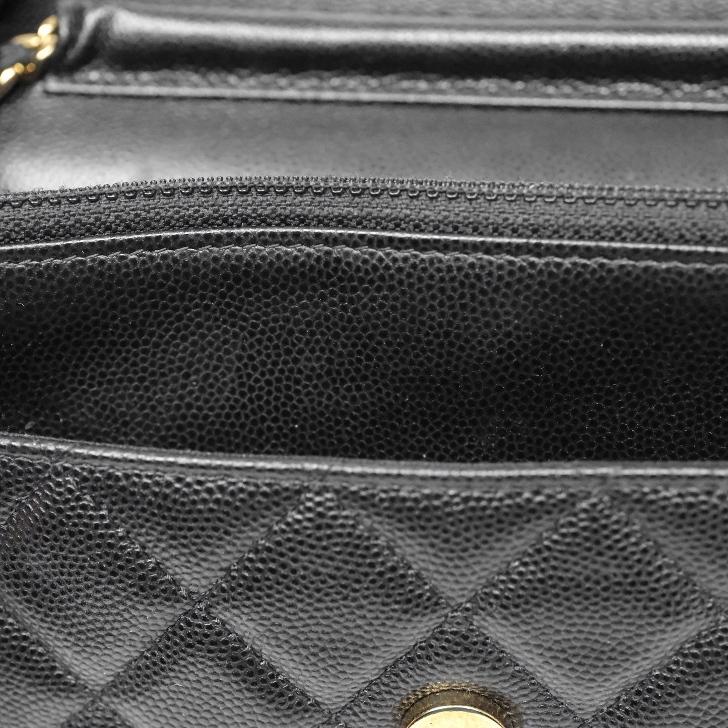 Chanel Quilted WOC with Charms Black Caviar Gold Hardware