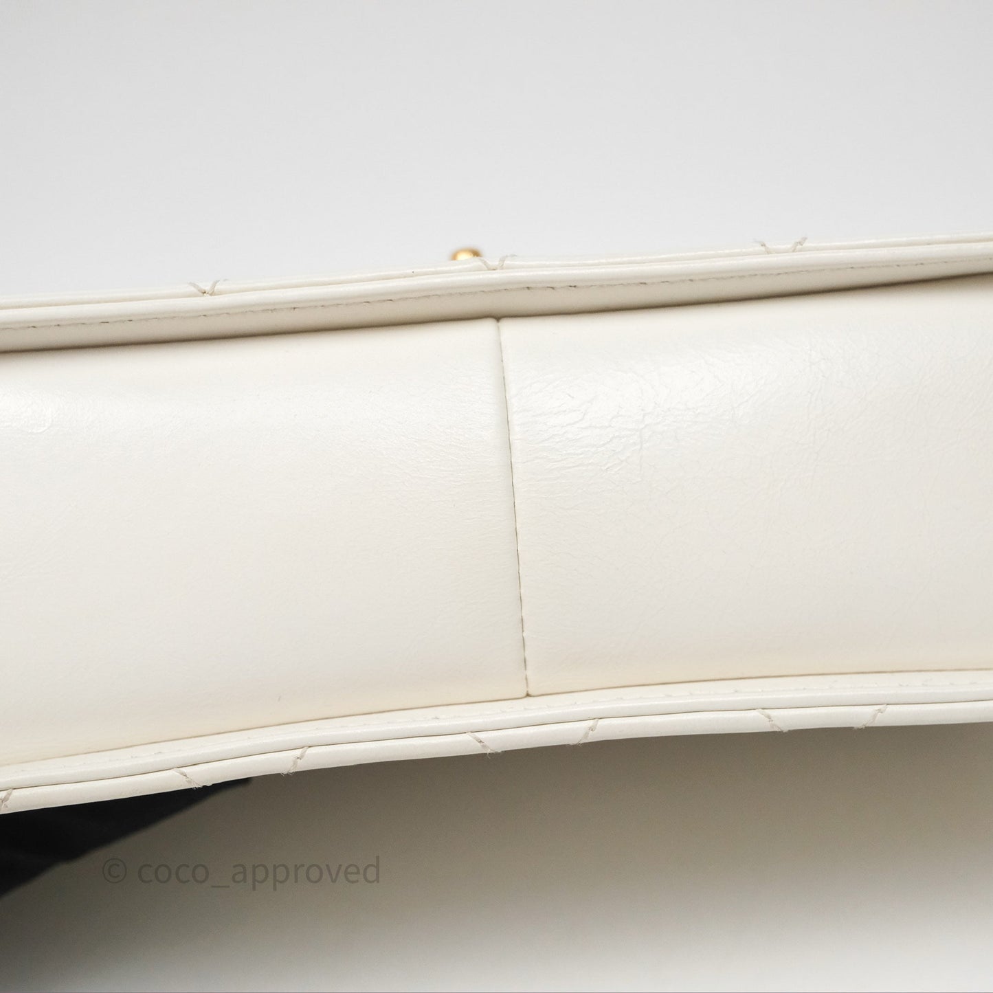 Chanel Quilted Perfect Fit Adjustable White Calfskin Gold Hardware