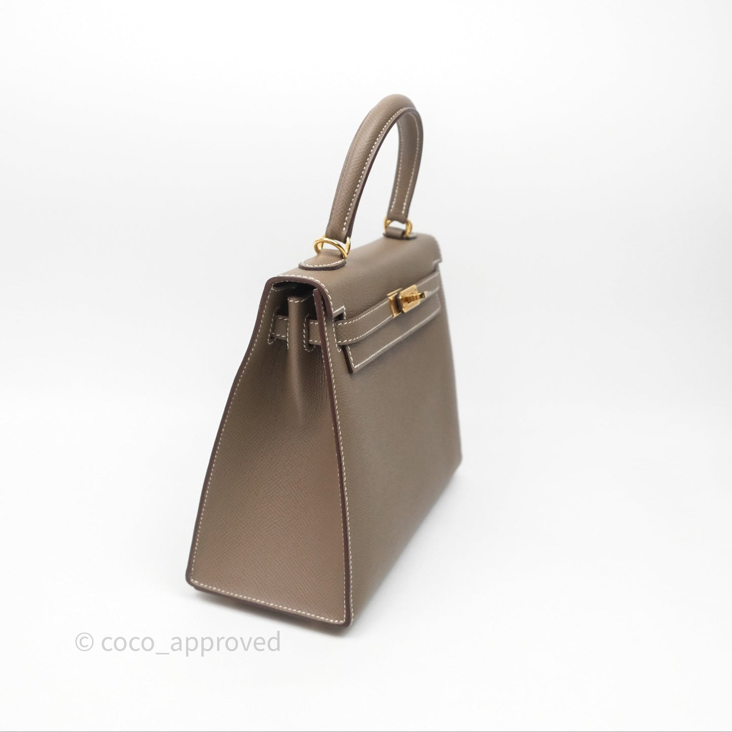 Hermès Kelly 25 Sellier Etoupe 18 Epsom Gold Hardware