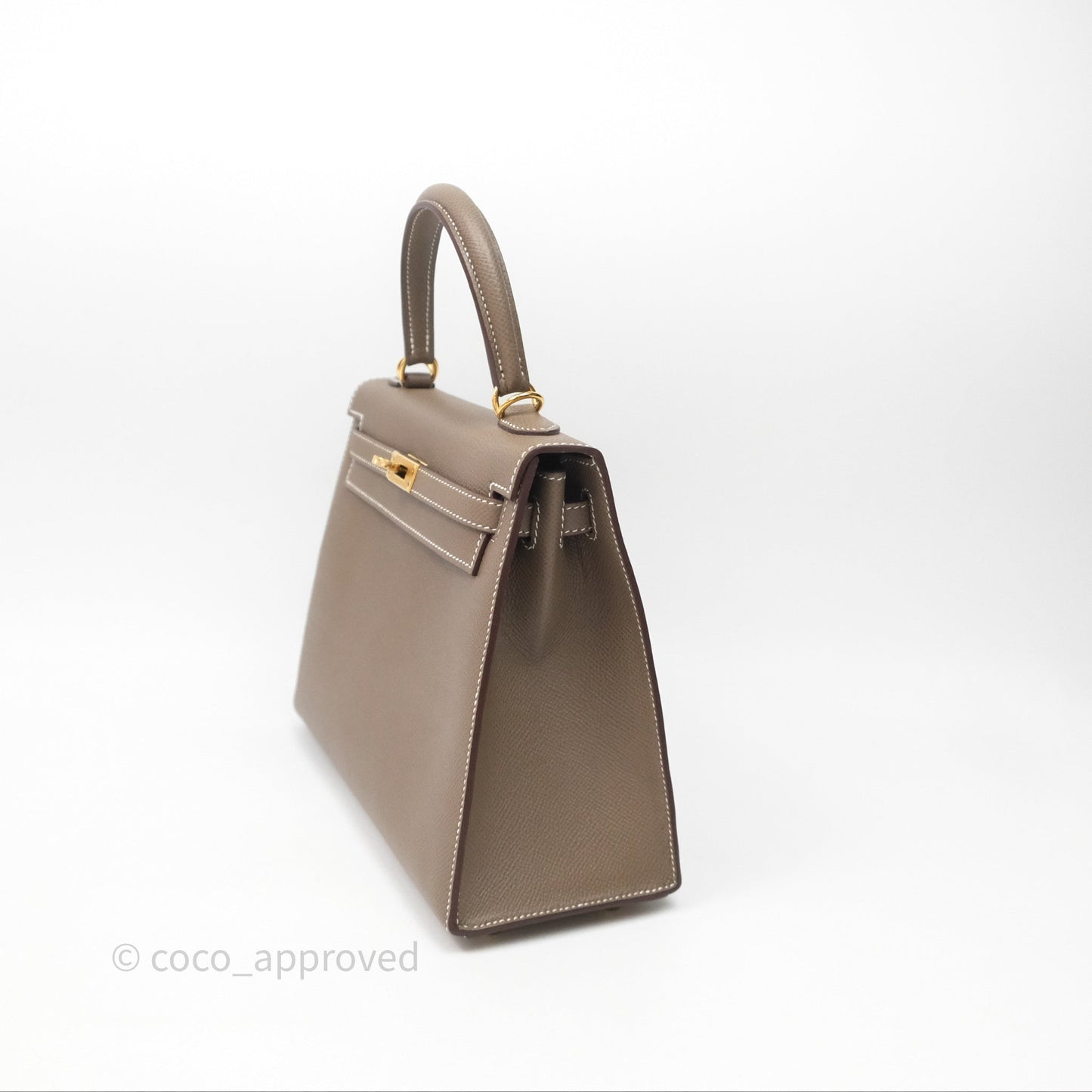 Hermès Kelly 25 Sellier Etoupe 18 Epsom Gold Hardware