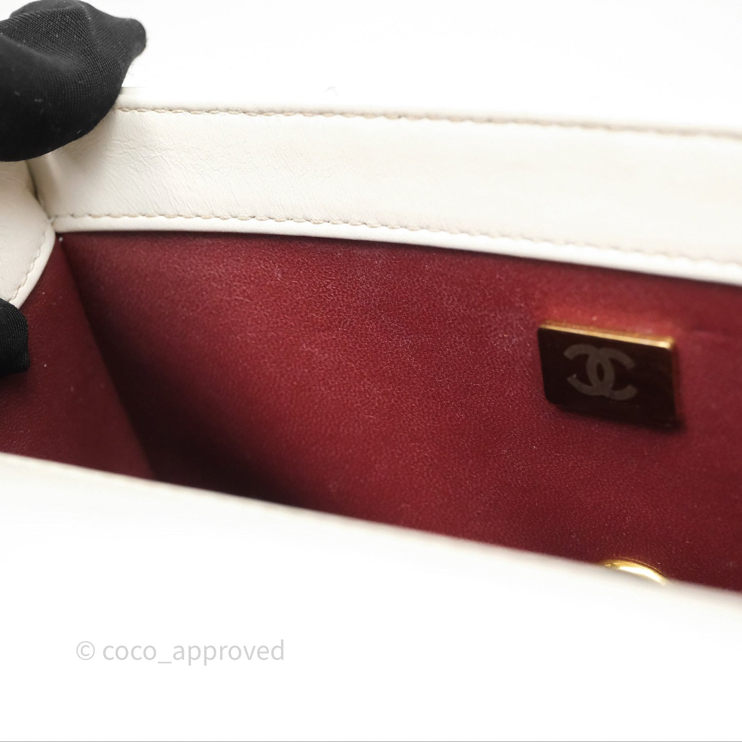 Chanel Quilted Perfect Fit Adjustable White Calfskin Gold Hardware