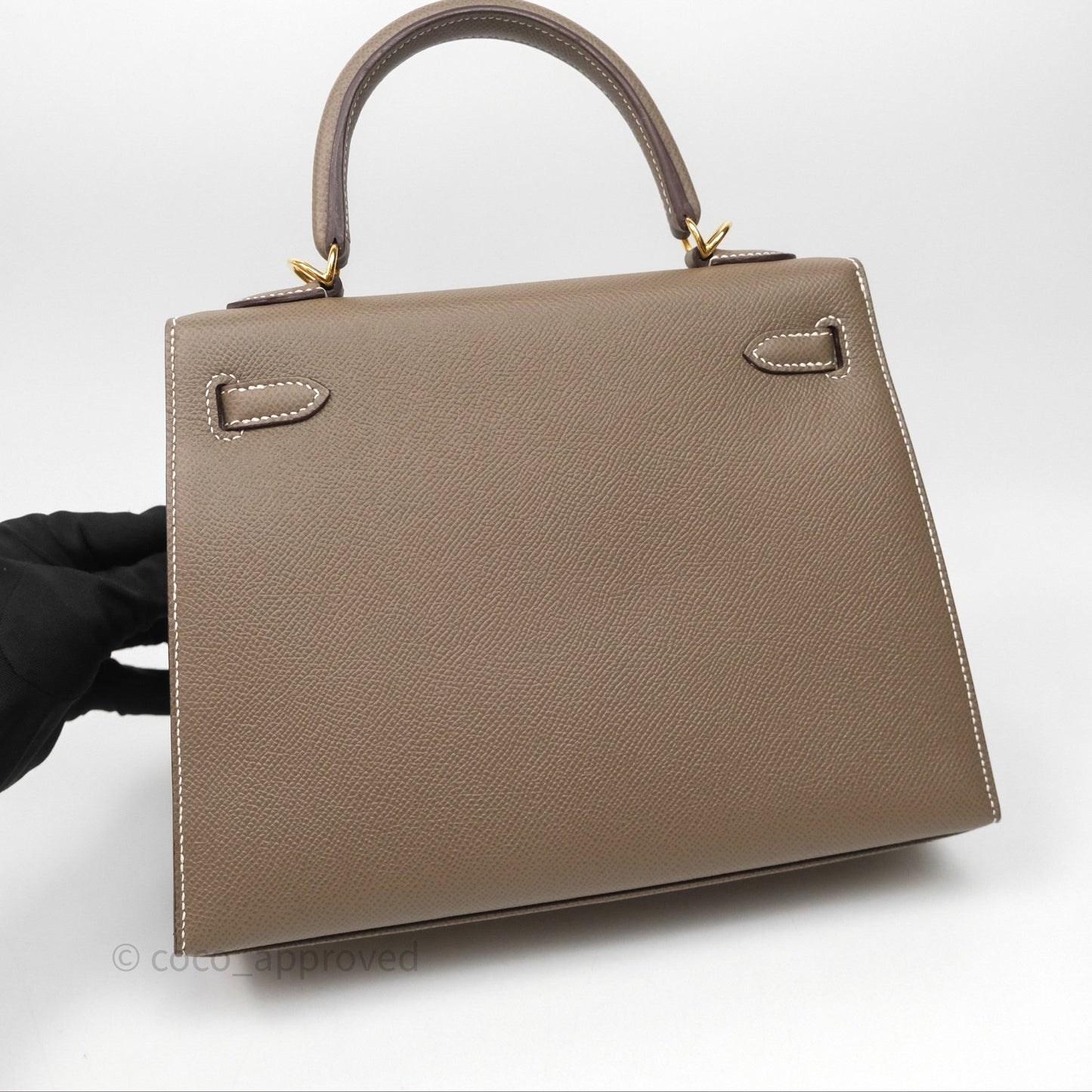 Hermès Kelly 25 Sellier Etoupe 18 Epsom Gold Hardware