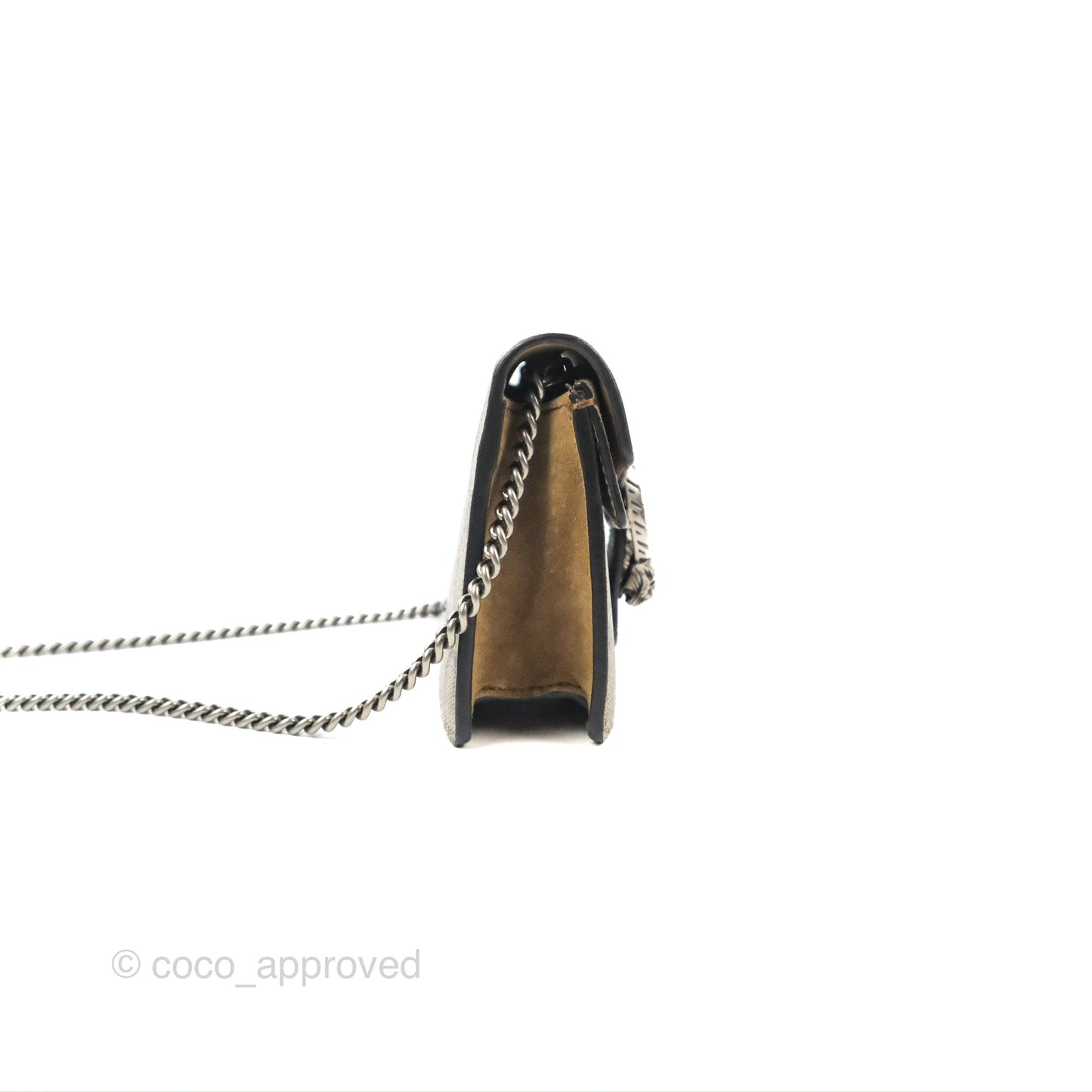 Gucci Dionysus GG Supreme Super Mini Crossbody Bag Ruthenium Hardware