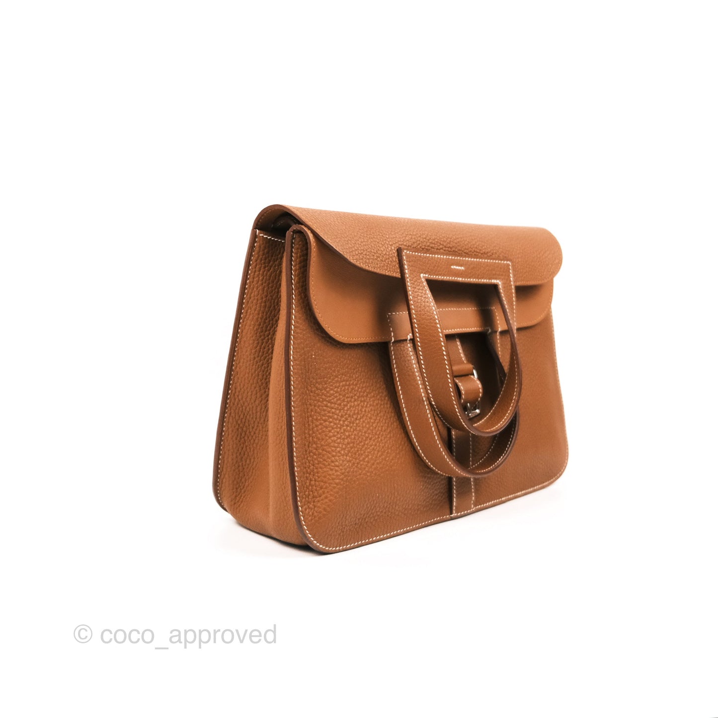 Hermès Halzan 31 Gold Clemence Palladium Hardware