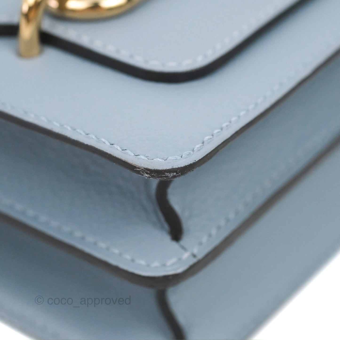 Hermès Roulis Mini 18 Bleu Lin Evercolour Gold Hardware