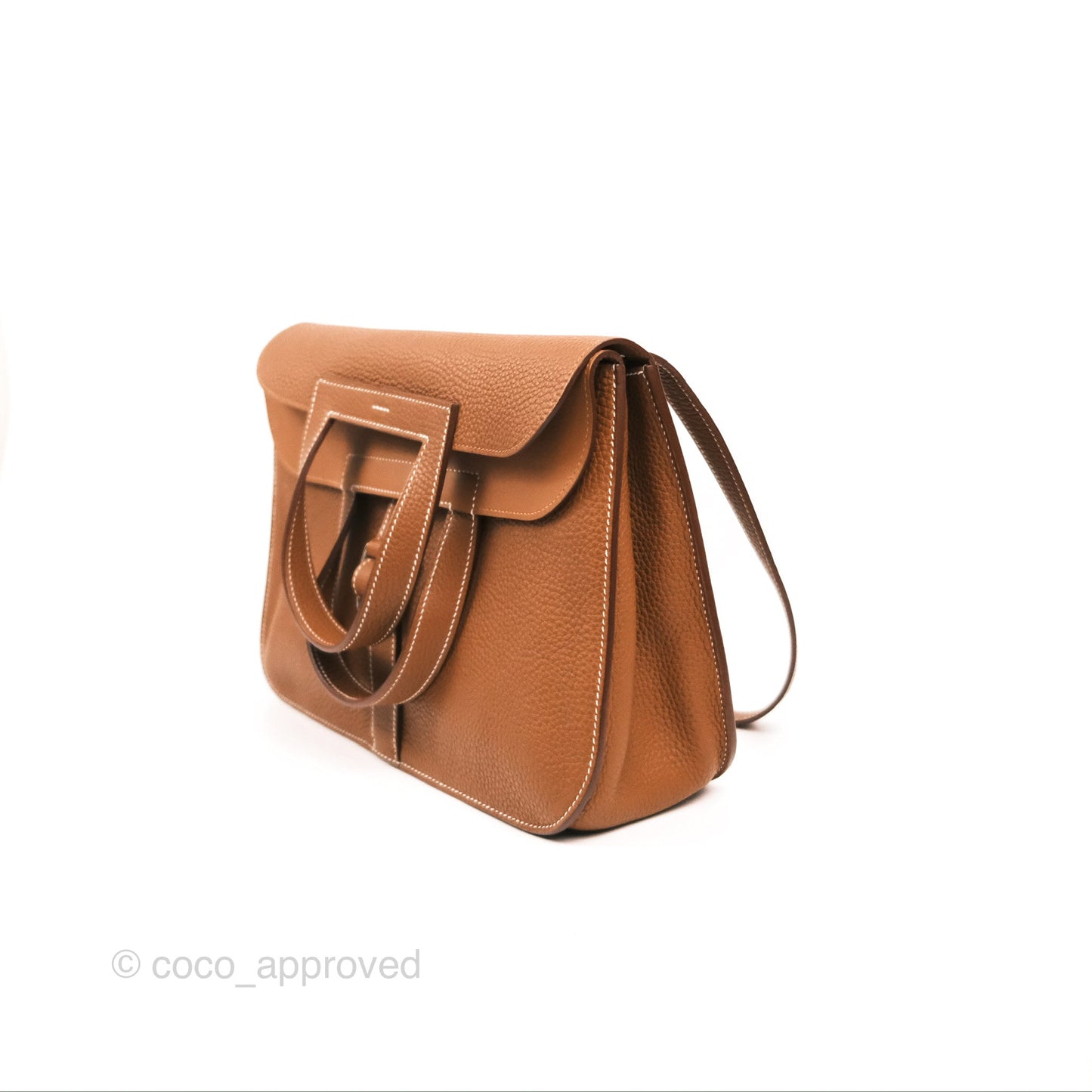 Hermès Halzan 31 Gold Clemence Palladium Hardware