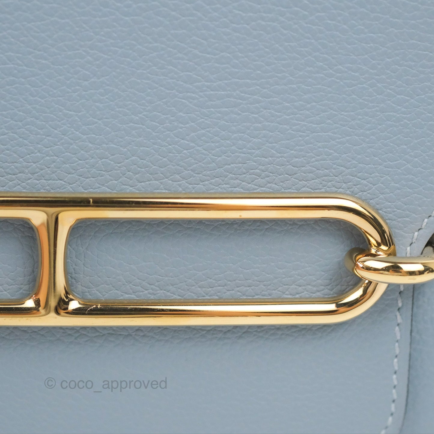 Hermès Roulis Mini 18 Bleu Lin Evercolour Gold Hardware